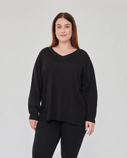 Imagen 0 de Jersey escote pico con strass