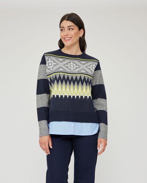 Imagen 0 de Jersey de mujer jacquard geometrico con faldon