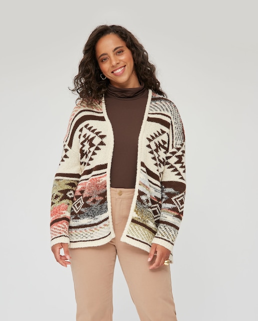 Imagen 0 de Cardigan de mujer de punto motivos etnicos