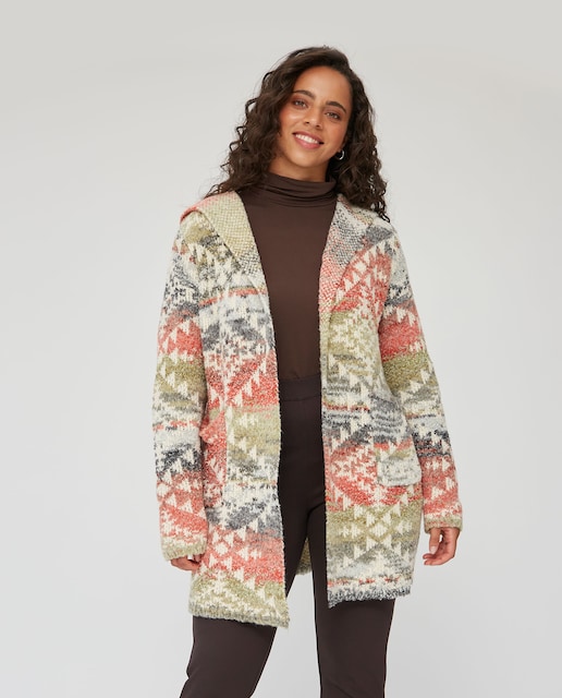 Imagen 0 de Cardigan de mujer de punto abierta con capucha