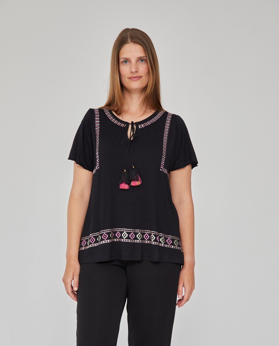 Camiseta Ofertas Kiabi Mujer Camiseta De Manga Corta Con Cuello