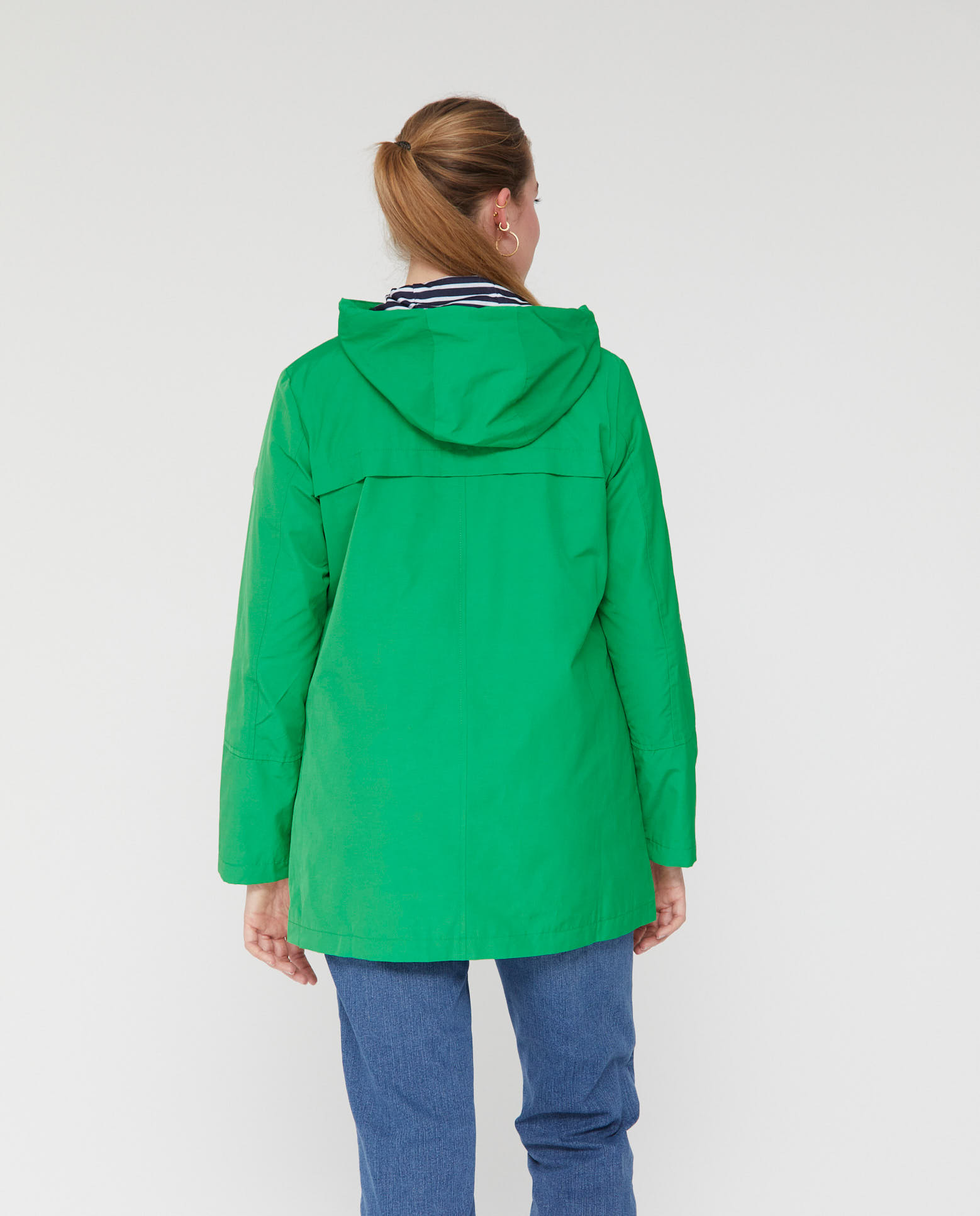 Parka de mujer largo medio cordon contraste - October - Verde Verde-2