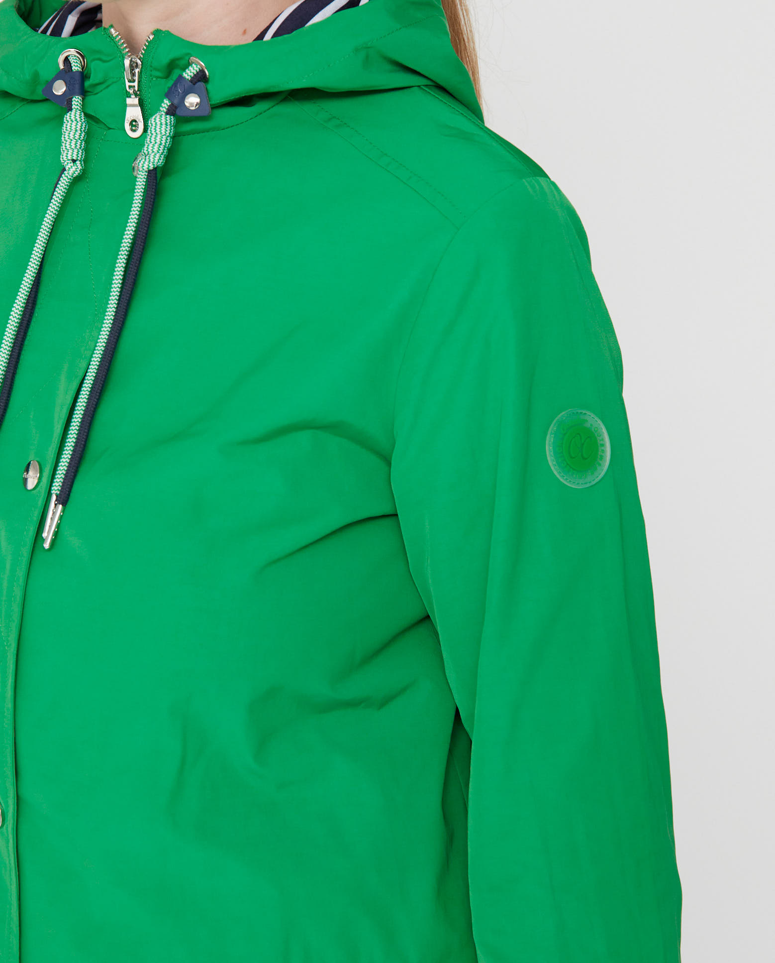 Parka de mujer largo medio cordon contraste - October - Verde Verde-3