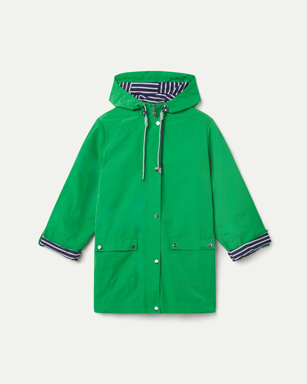 Parka de mujer largo medio cordon contraste - October - Verde Verde-5