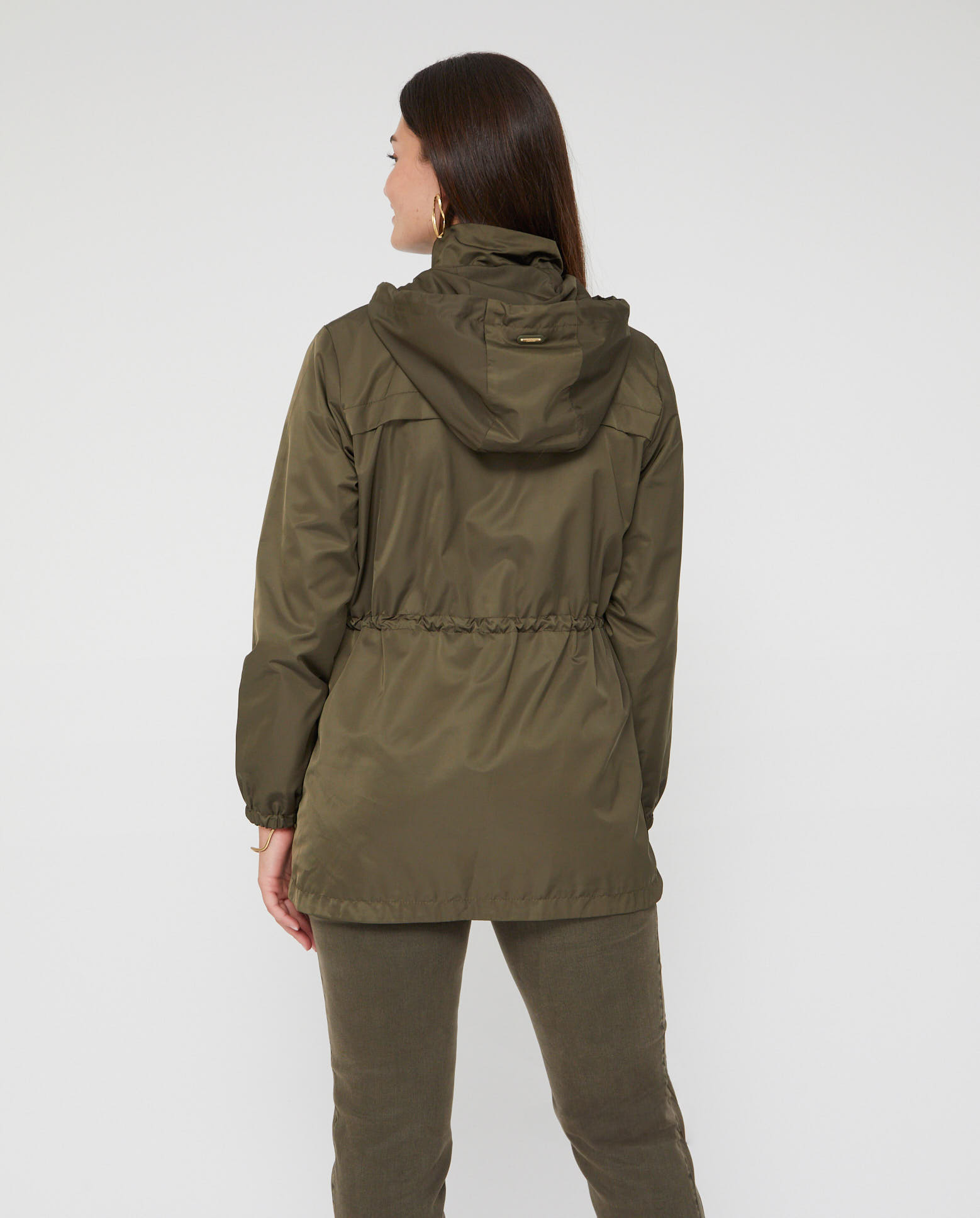 Parka de mujer con capucha cintura ajustable con cordon - October - Kaki Kaki-2