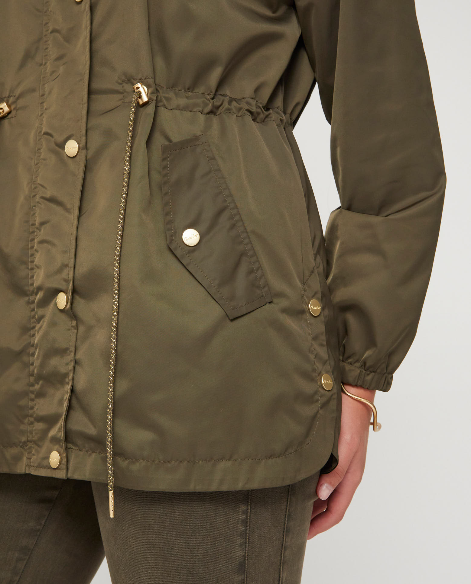 Parka de mujer con capucha cintura ajustable con cordon - October - Kaki Kaki-3