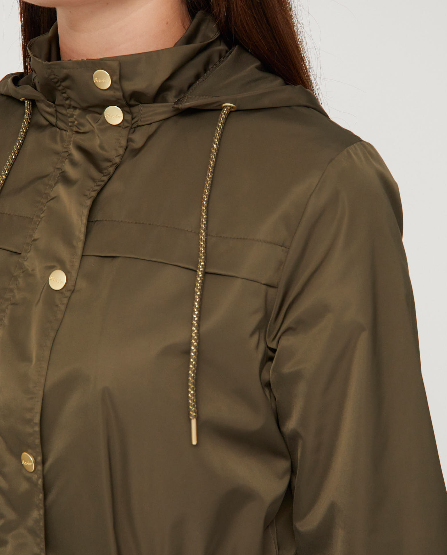 Parka de mujer con capucha cintura ajustable con cordon - October - Kaki Kaki-4