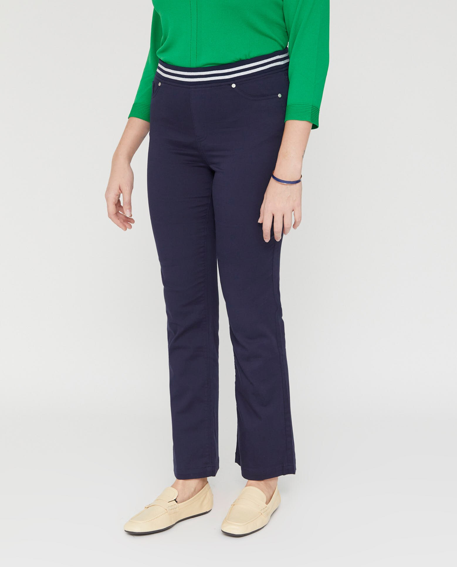 Leggings de mujer cintura rib - October - Azul marino Azul marino-4