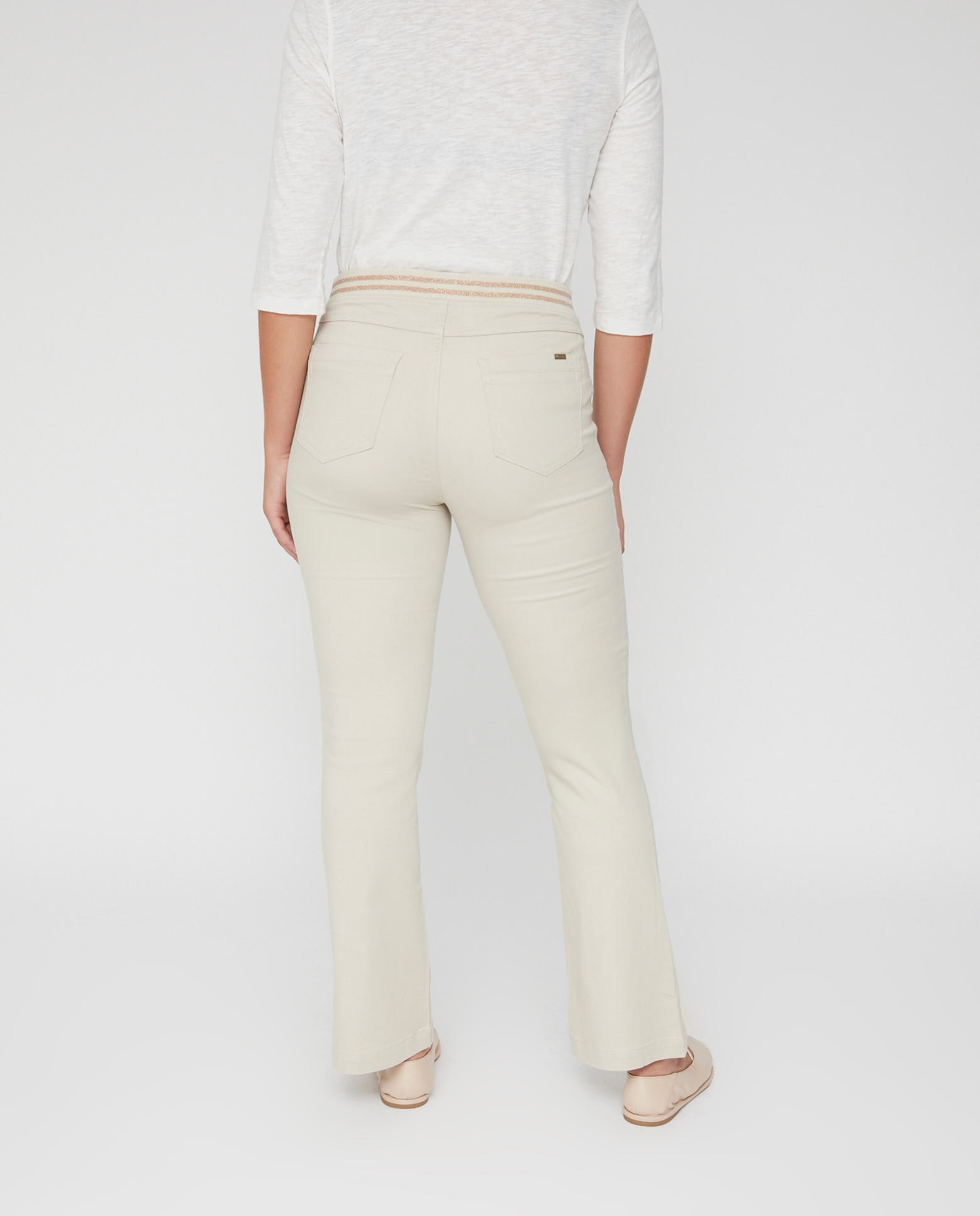 Leggings de mujer cintura rib - October - Beige Beige-2