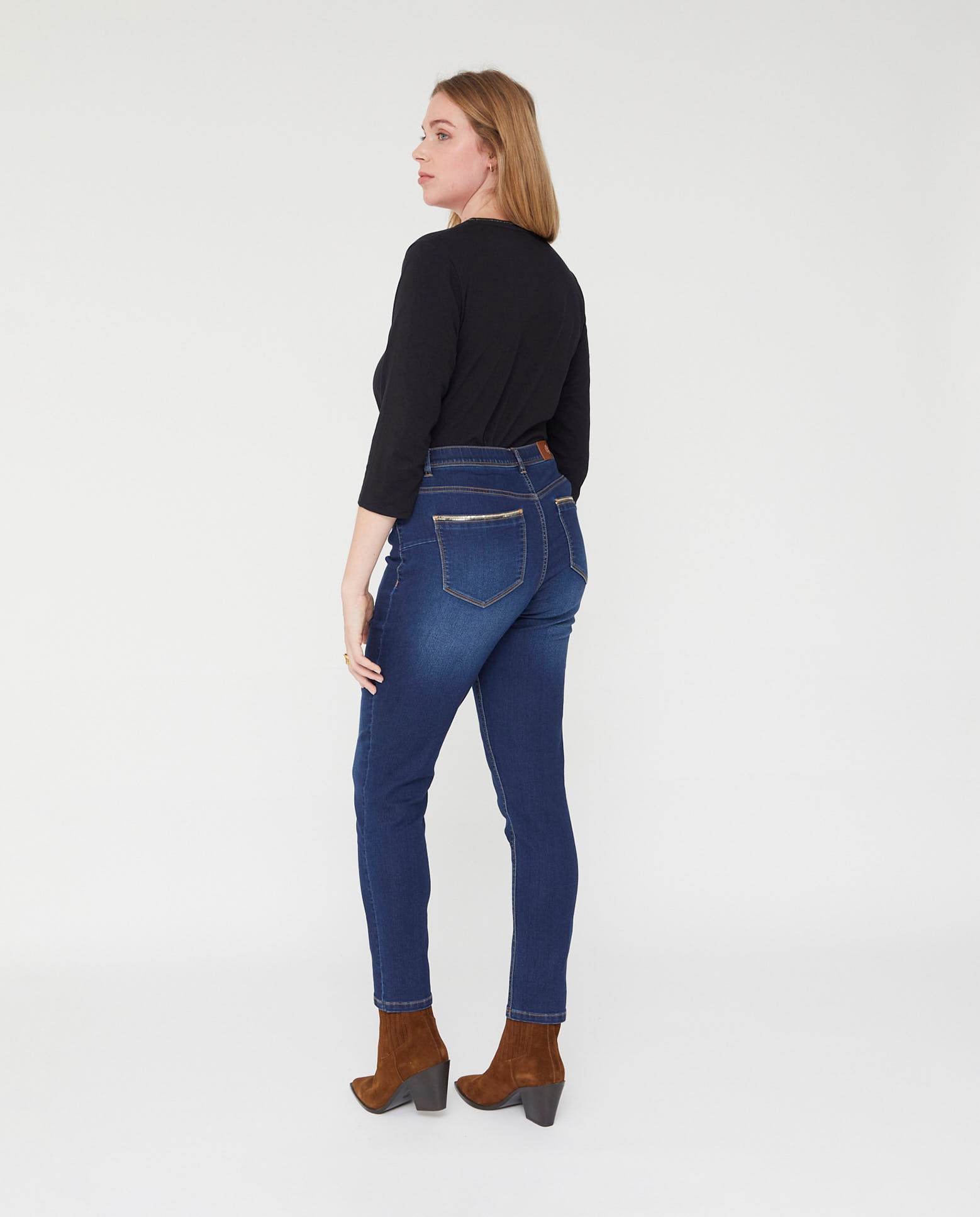 Jegging con detalle lentejuelas - October - Azul Azul-2