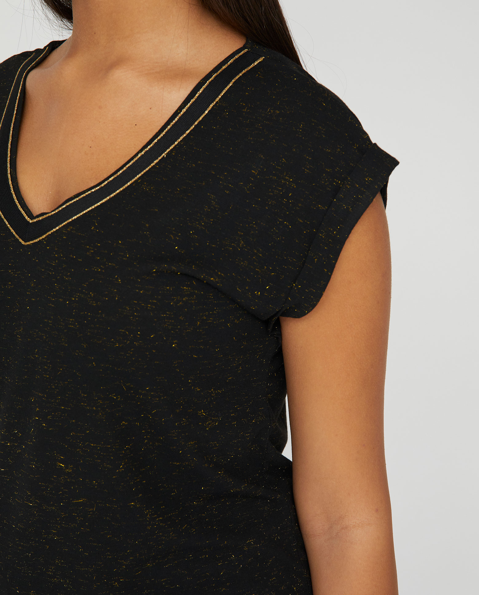 Camiseta tejido hilo metalico - October - Negro Negro-3