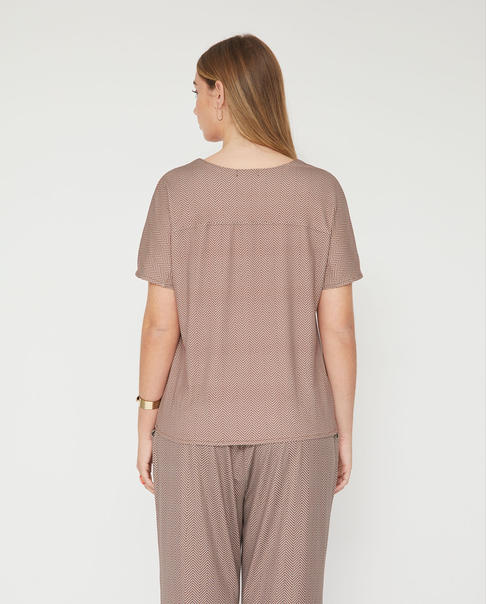 Camiseta de mujer estampado posicional - October - Marrón / Naranja Marrón / Naranja-2