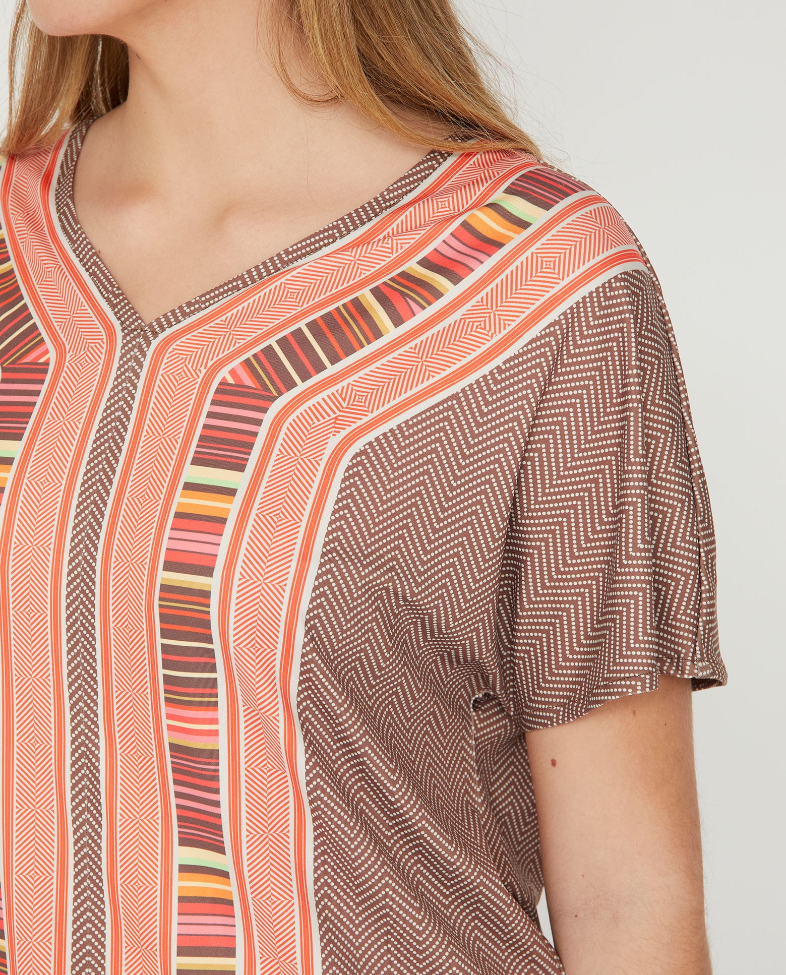 Camiseta de mujer estampado posicional - October - Marrón / Naranja Marrón / Naranja-3
