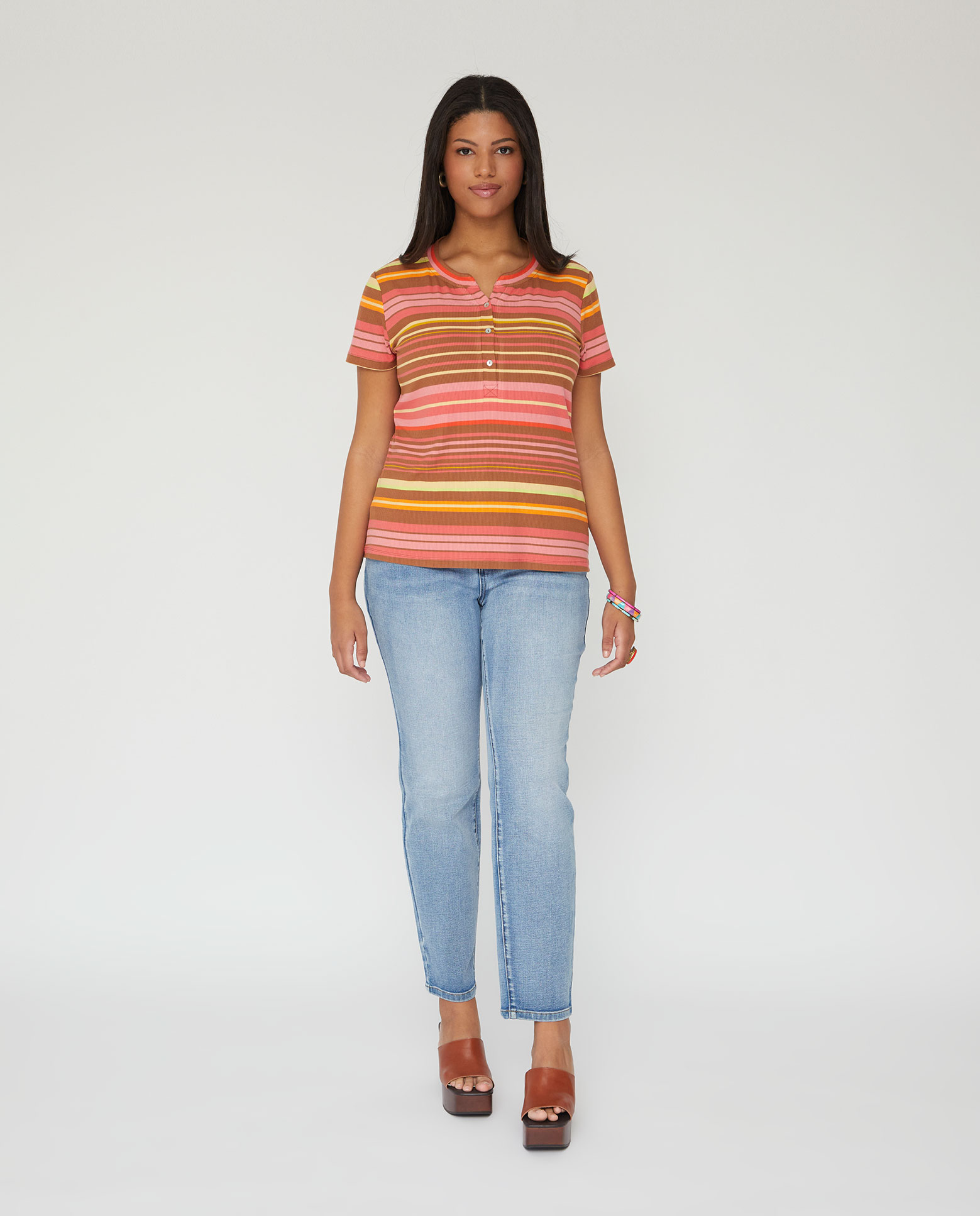 Camiseta de mujer canale rayas - October - Multicolor Multicolor-4