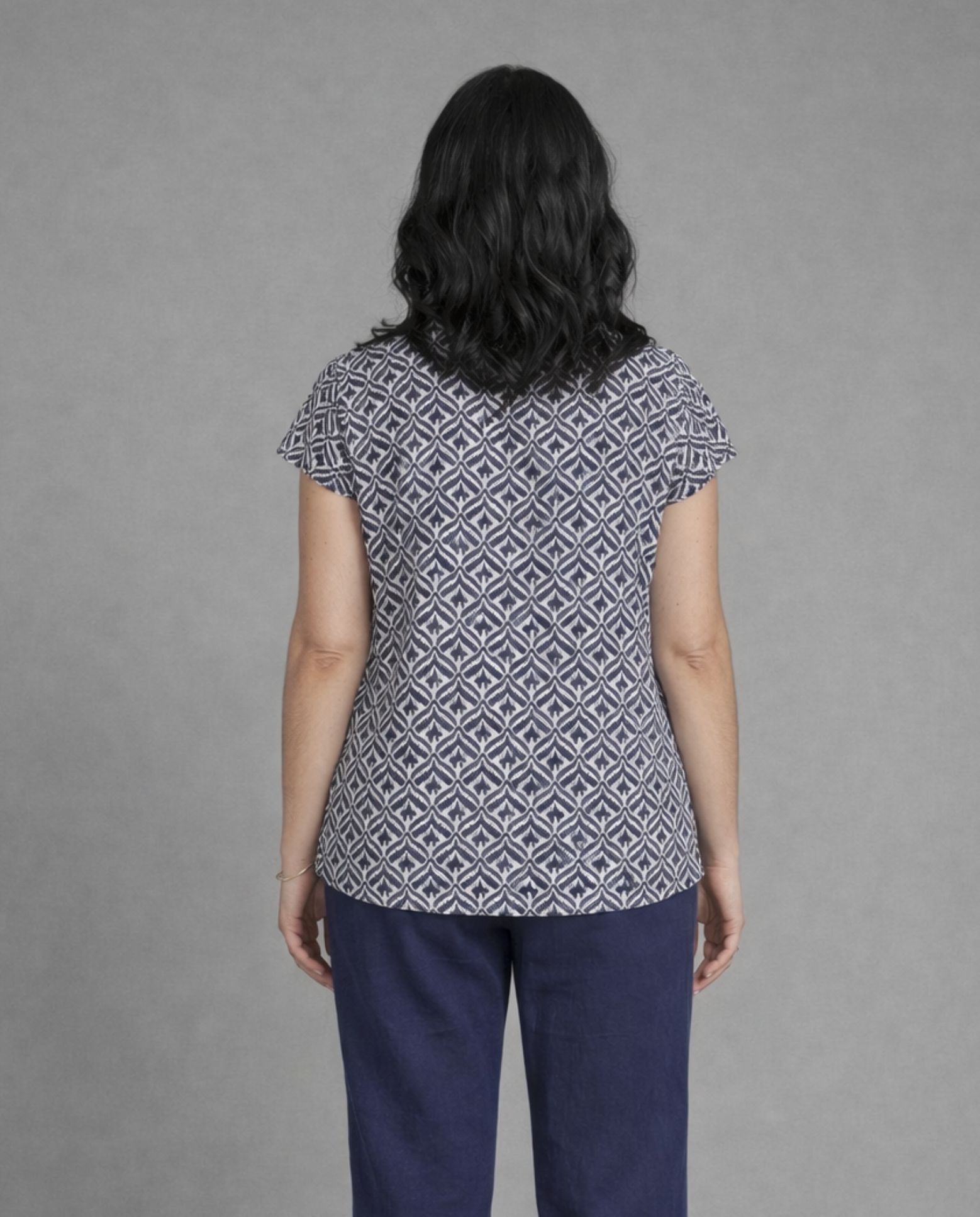 Blusa de mujer basica estampada manga corta - October - Blanco Blanco-2