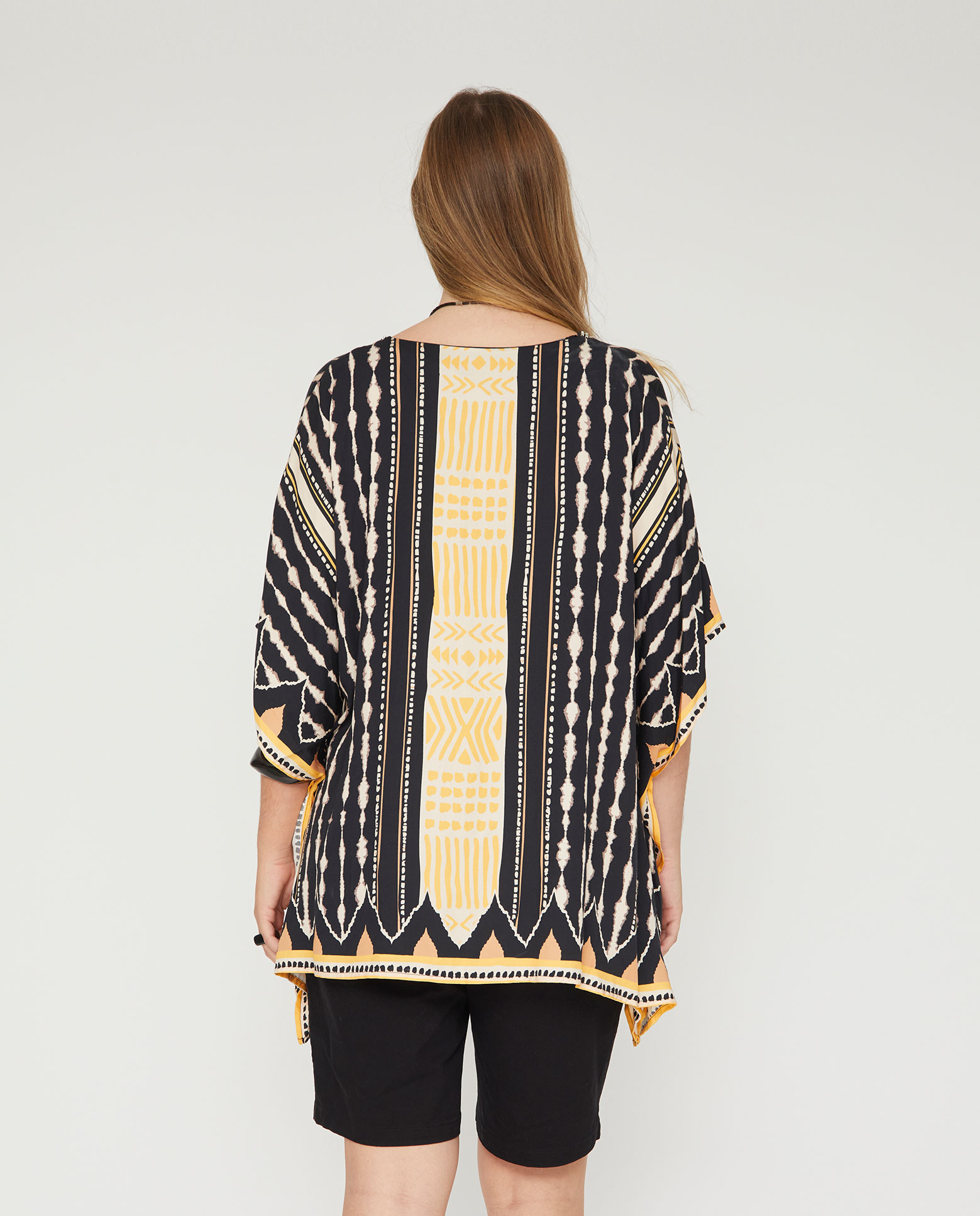 Kaftan con escote pico y abalorios - October - Negro Negro-2