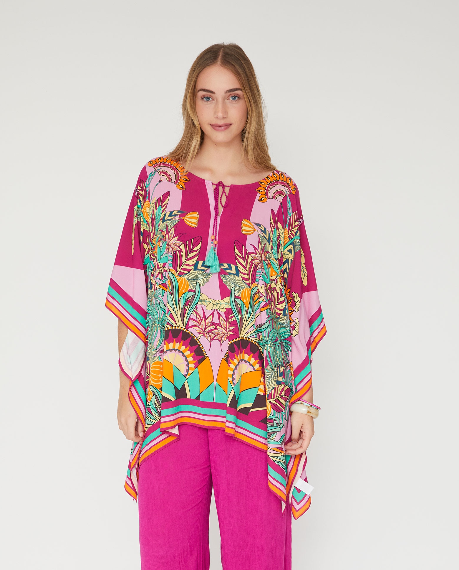 Kaftan estampado posicional - October - Negro Negro-1