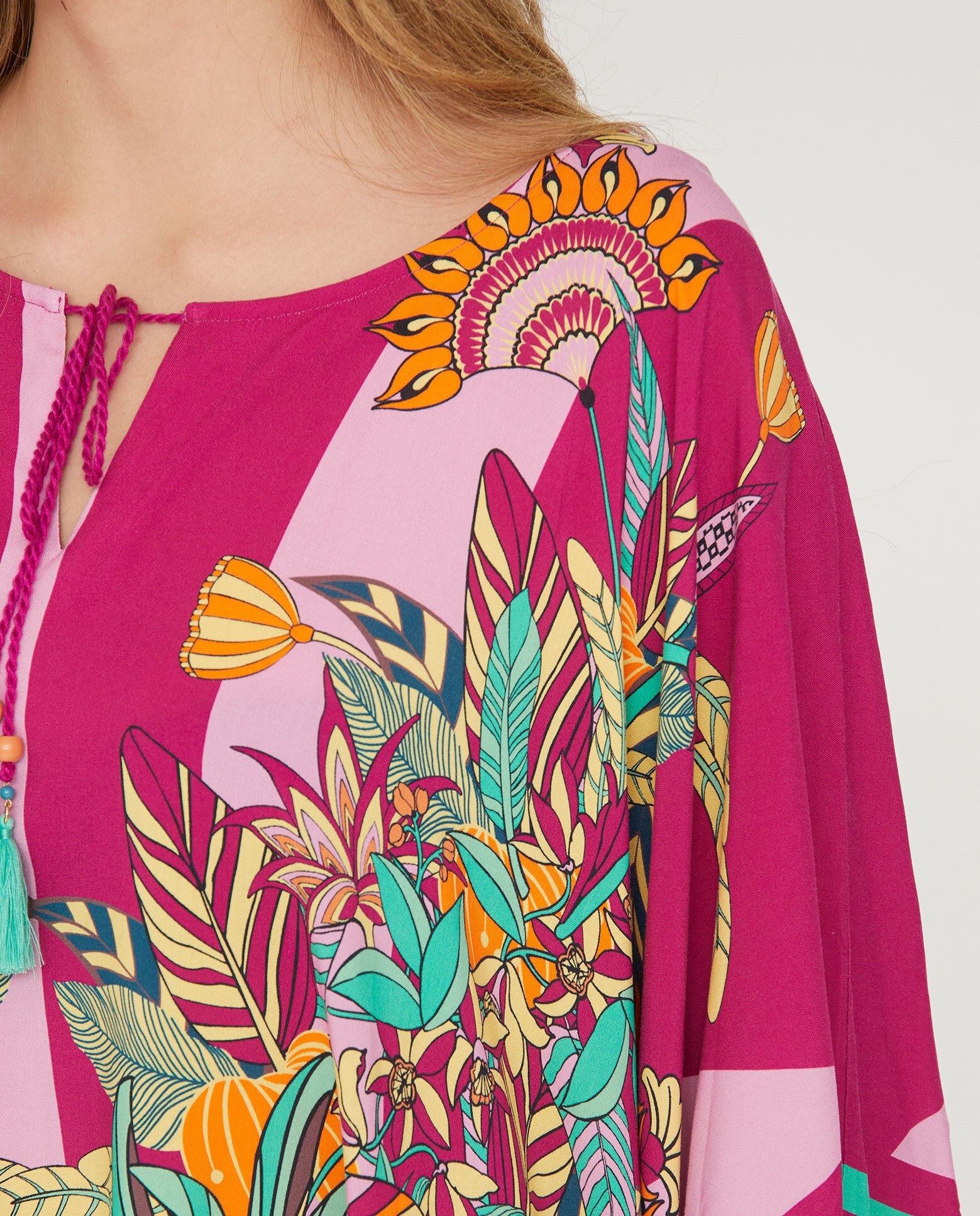 Kaftan estampado posicional - October - Negro Negro-3