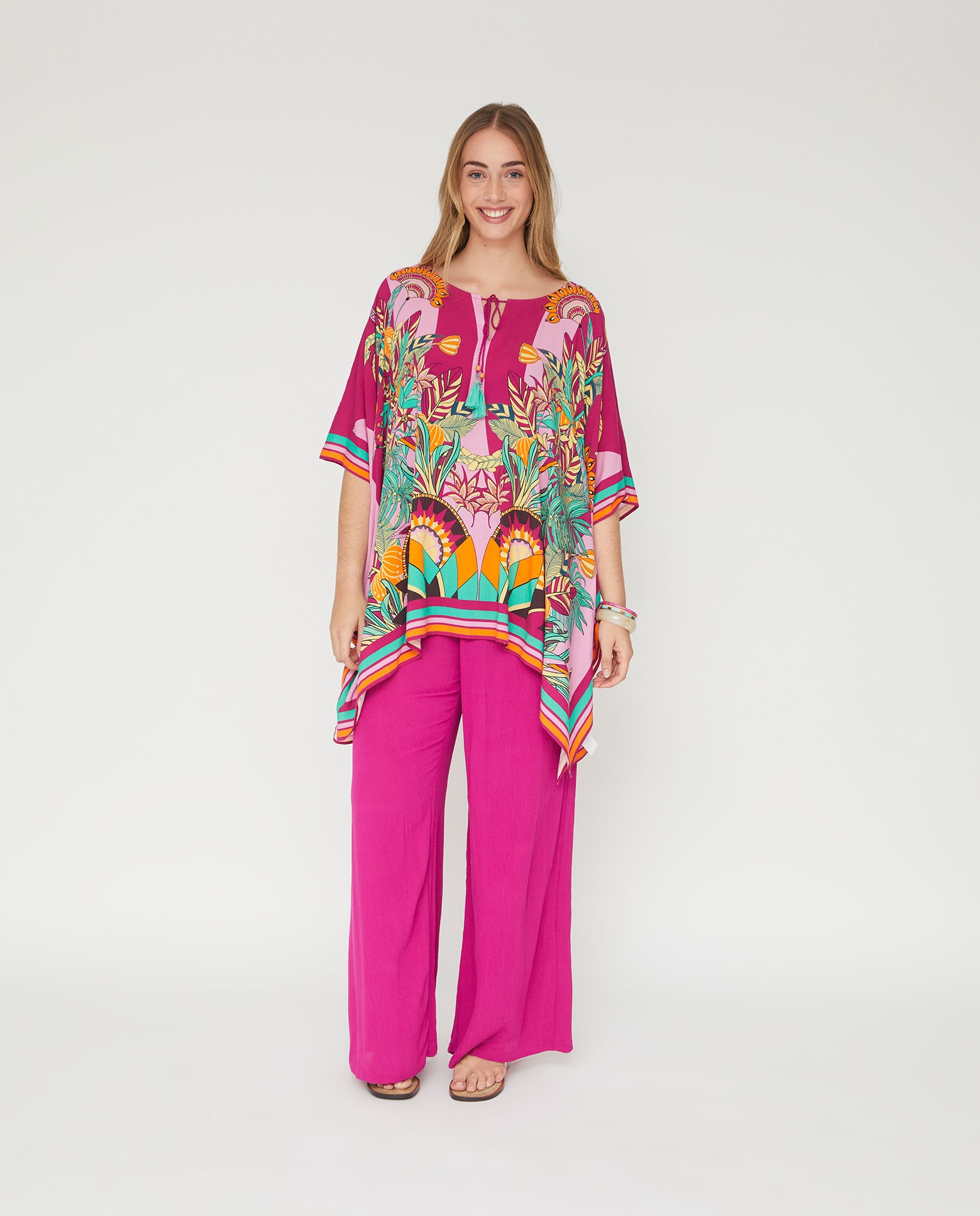 Kaftan estampado posicional - October - Negro Negro-4