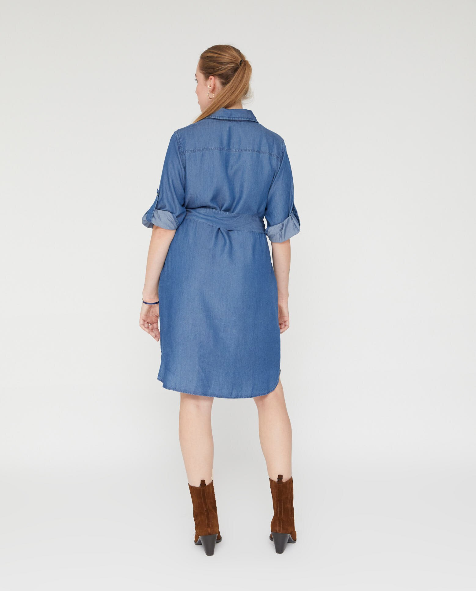 Vestido largo vaquero - October - Azul denim Azul denim-2