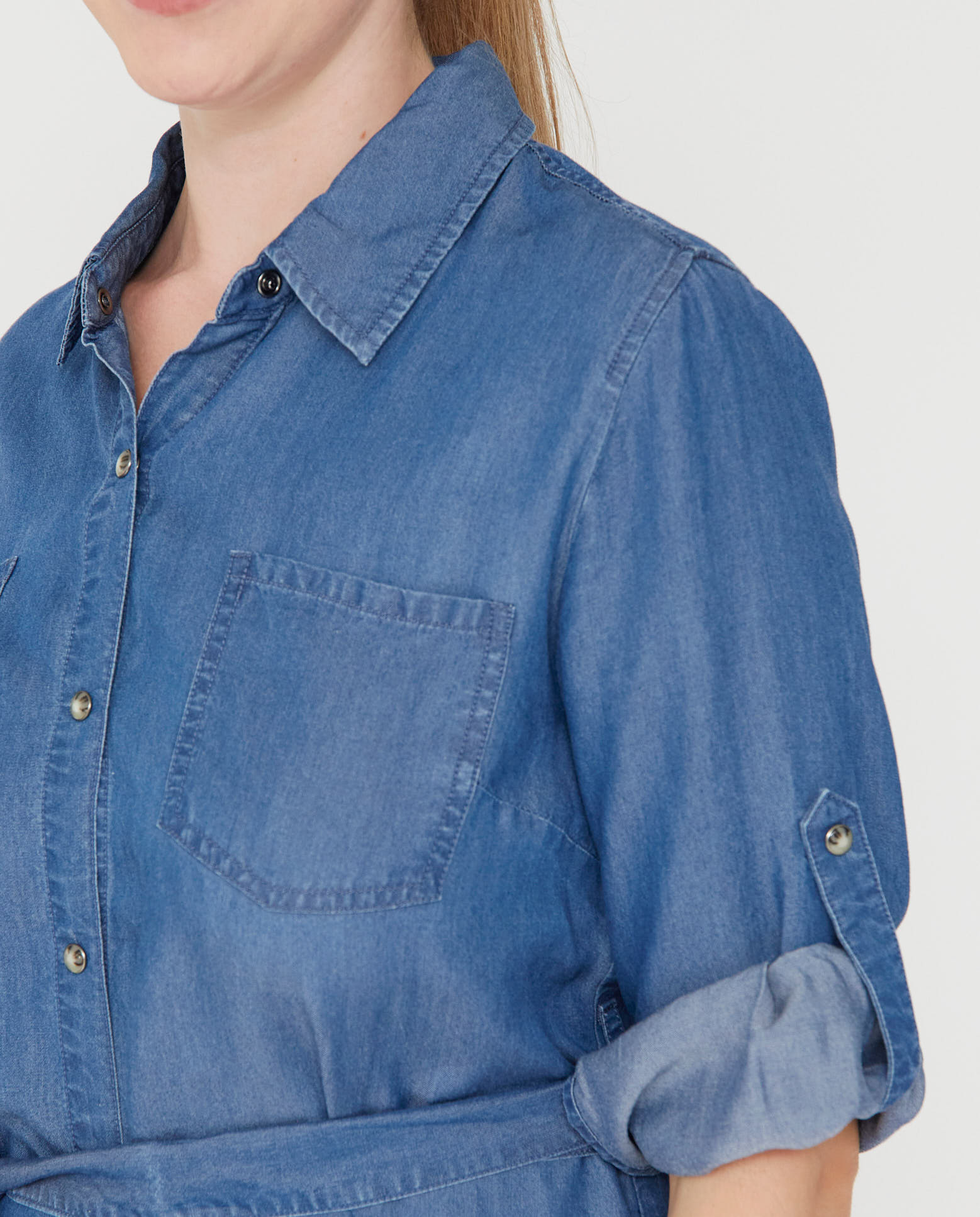 Vestido largo vaquero - October - Azul denim Azul denim-3