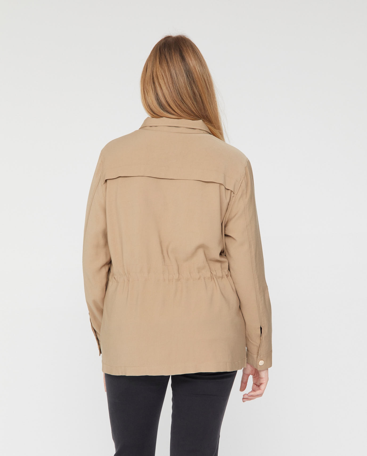 Chaqueta de tencel con cintura ajustable - October - Camel Camel-2