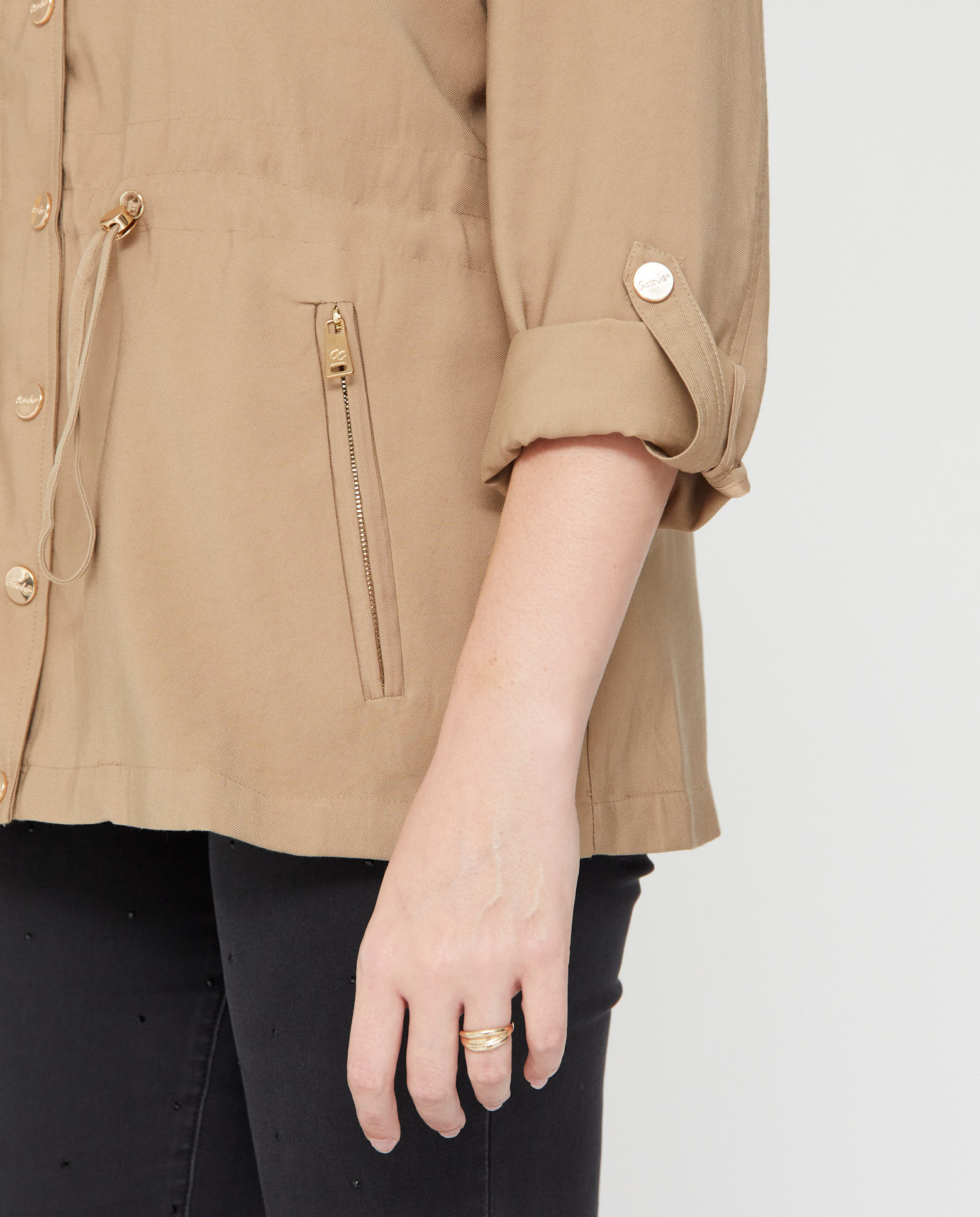 Chaqueta de tencel con cintura ajustable - October - Camel Camel-4