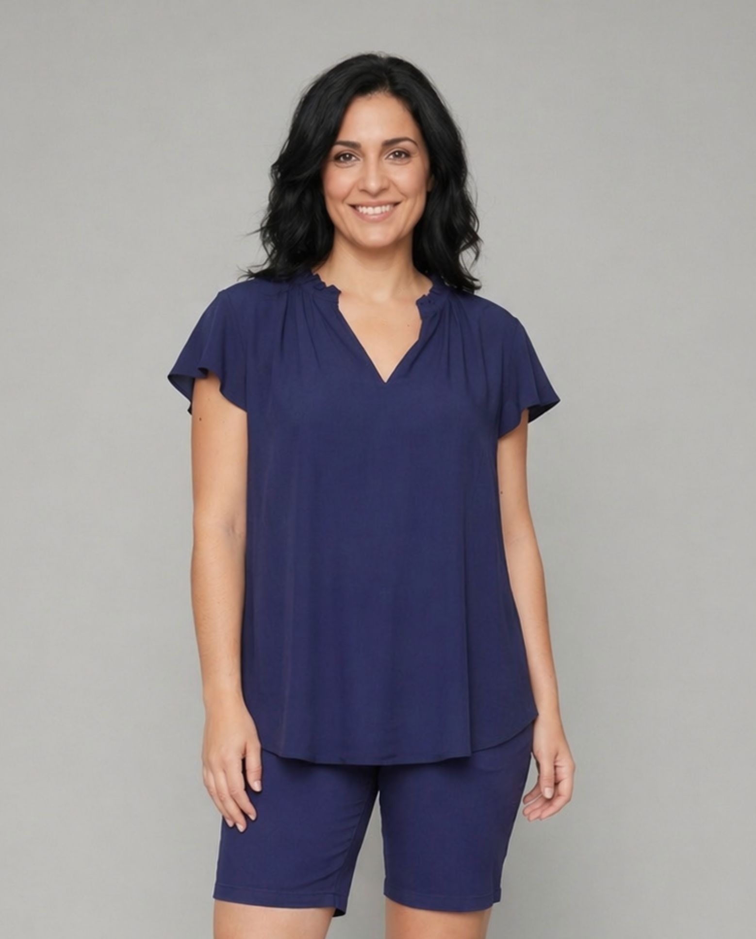 Blusa basica manga corta - October - Azul Azul-1