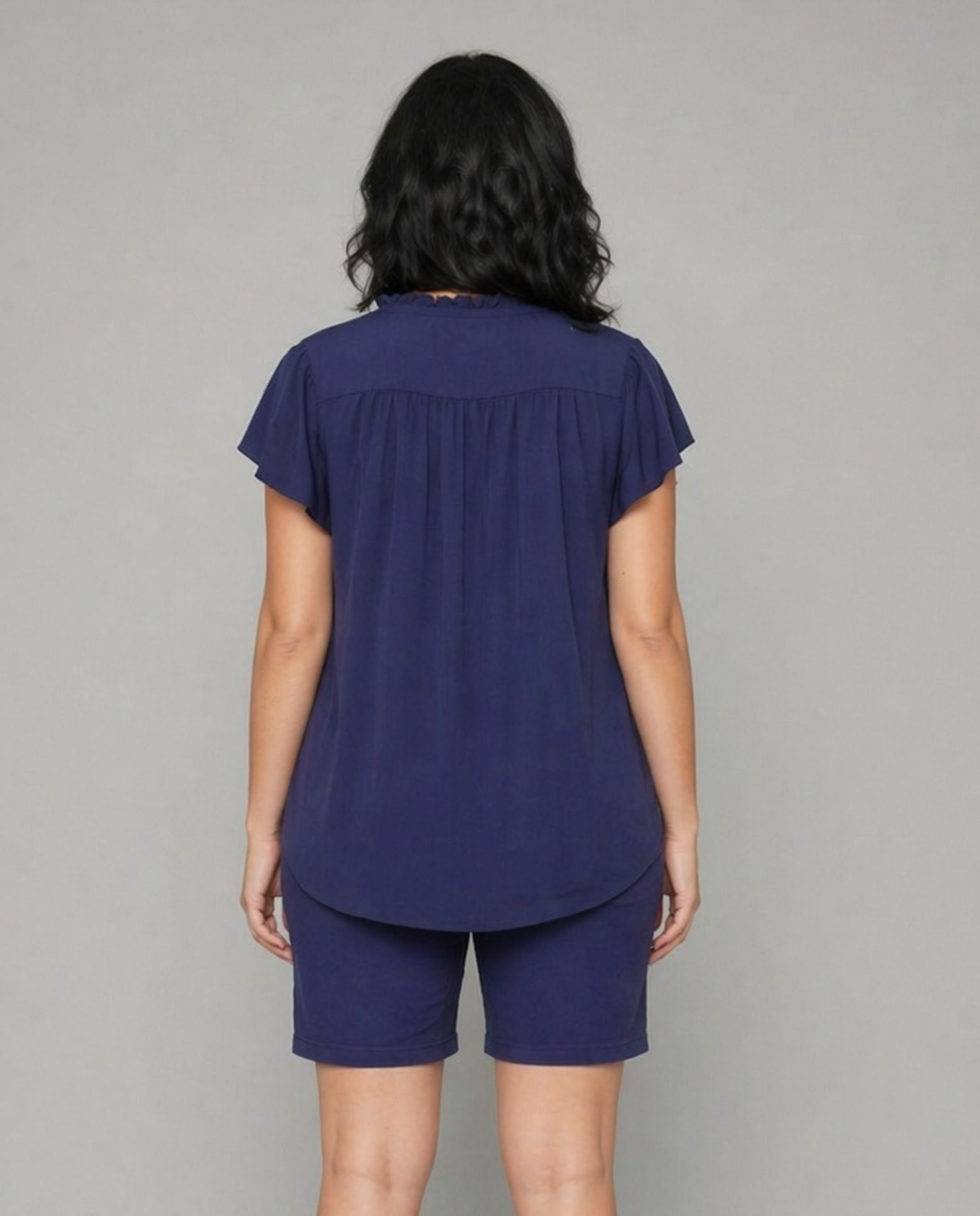 Blusa basica manga corta - October - Azul Azul-2