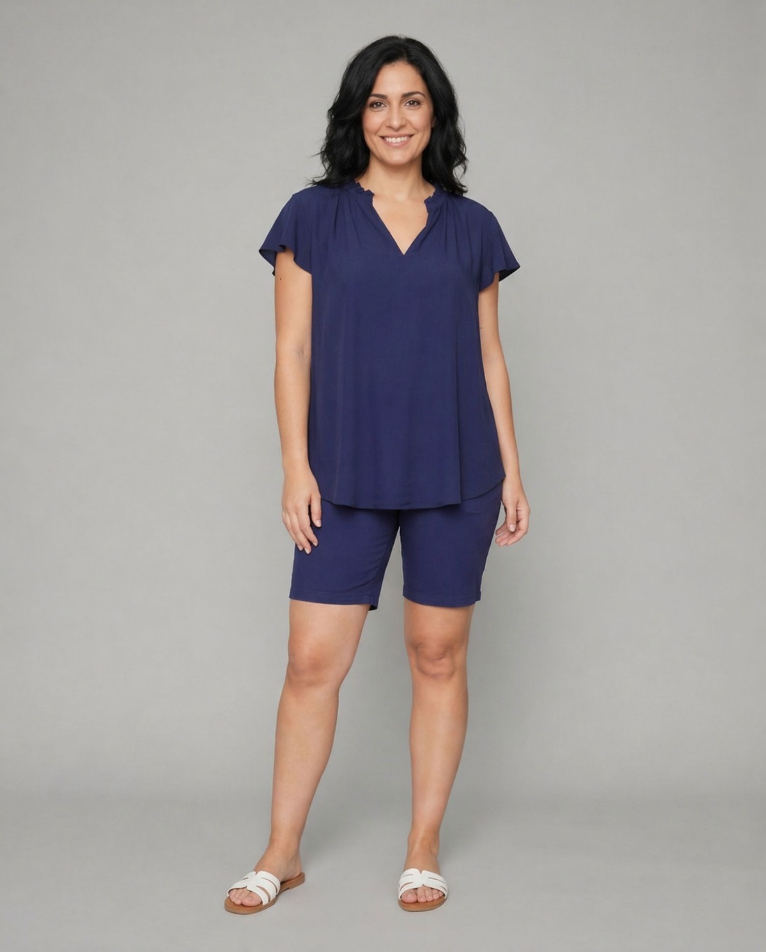 Blusa basica manga corta - October - Azul Azul-4