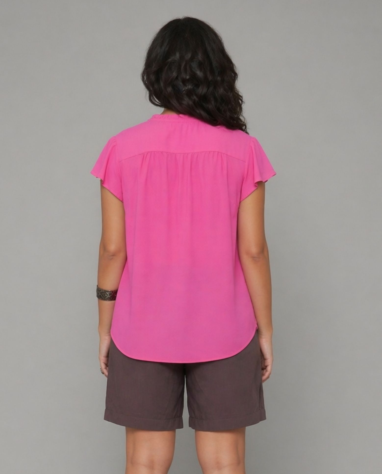 Blusa basica manga corta - October - Fucsia Fucsia-2