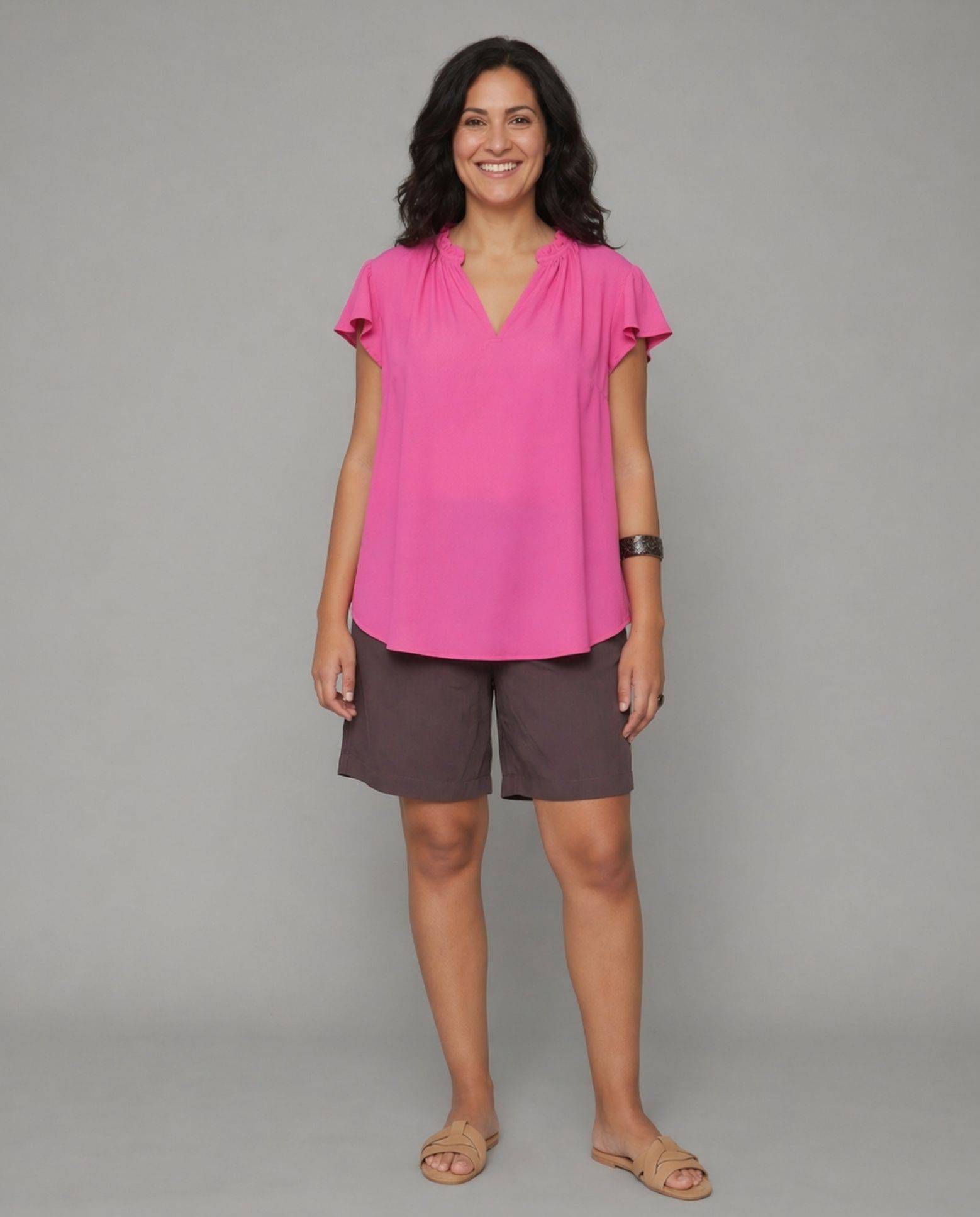 Blusa basica manga corta - October - Fucsia Fucsia-4