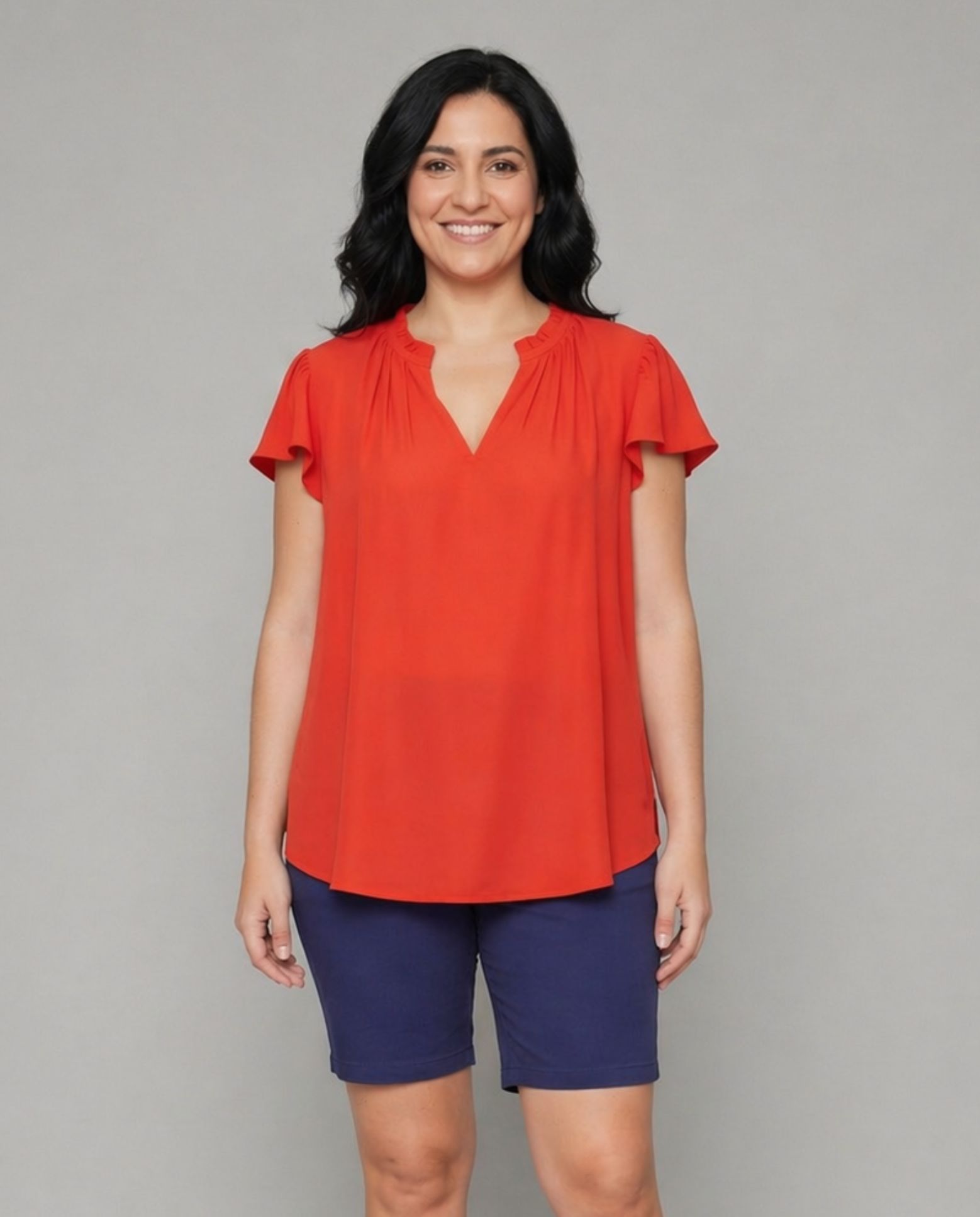 Blusa basica manga corta - October - Rojo Rojo-1