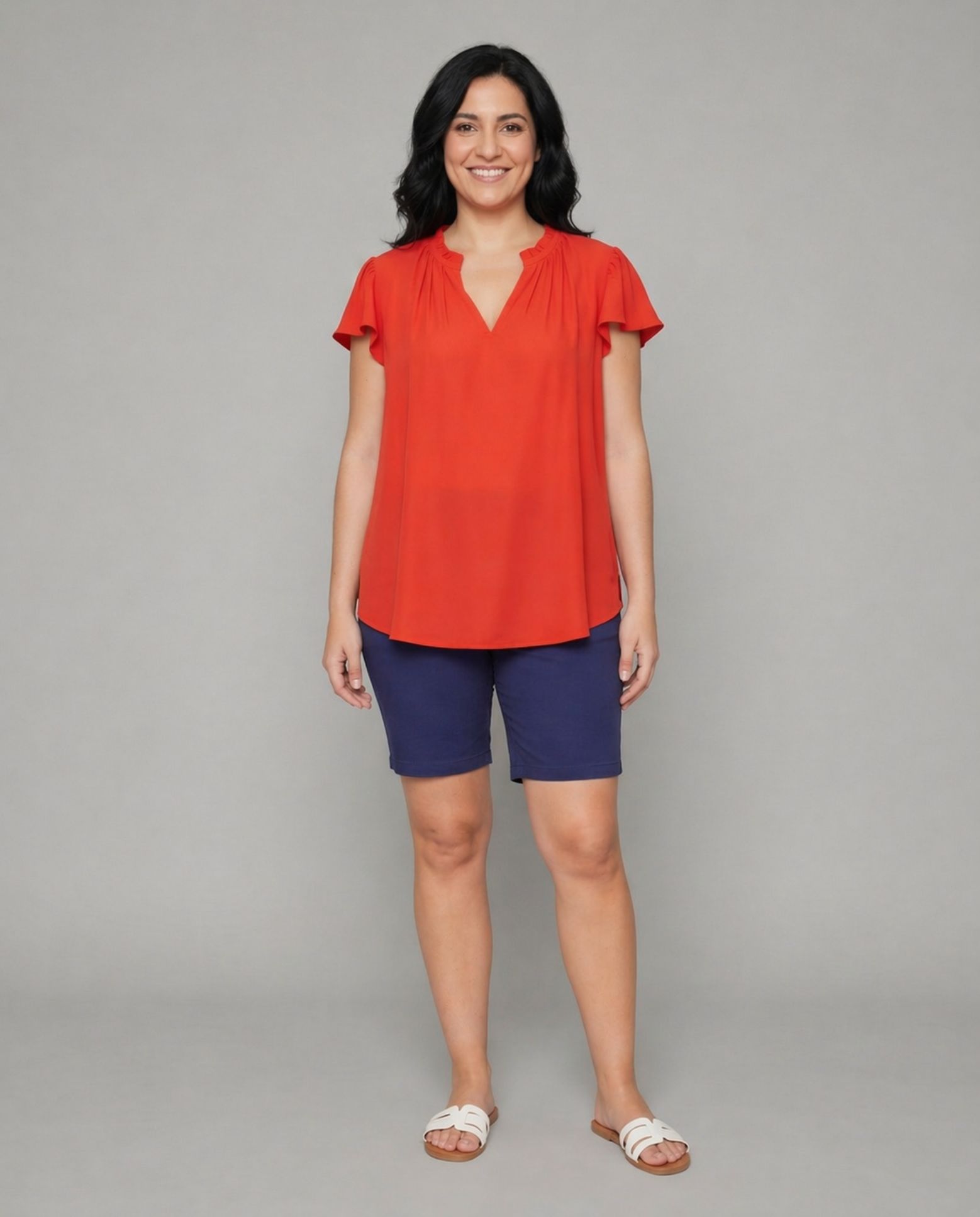 Blusa basica manga corta - October - Rojo Rojo-4