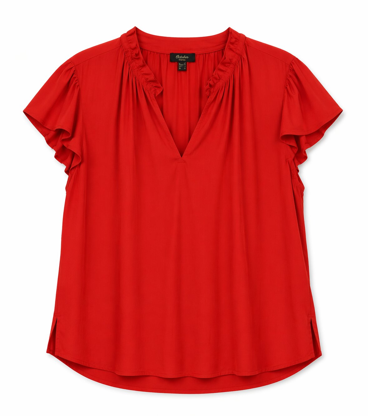 Blusa basica manga corta - October - Rojo Rojo-5