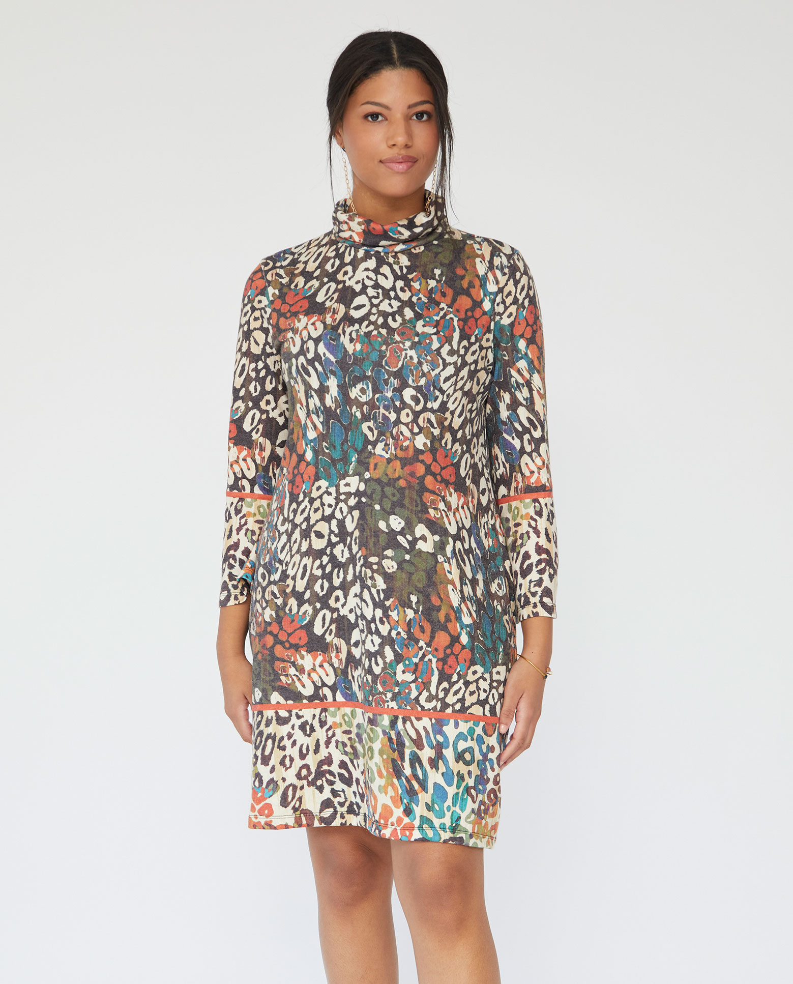 Vestido corto animal print - October - Multicolor Multicolor-1