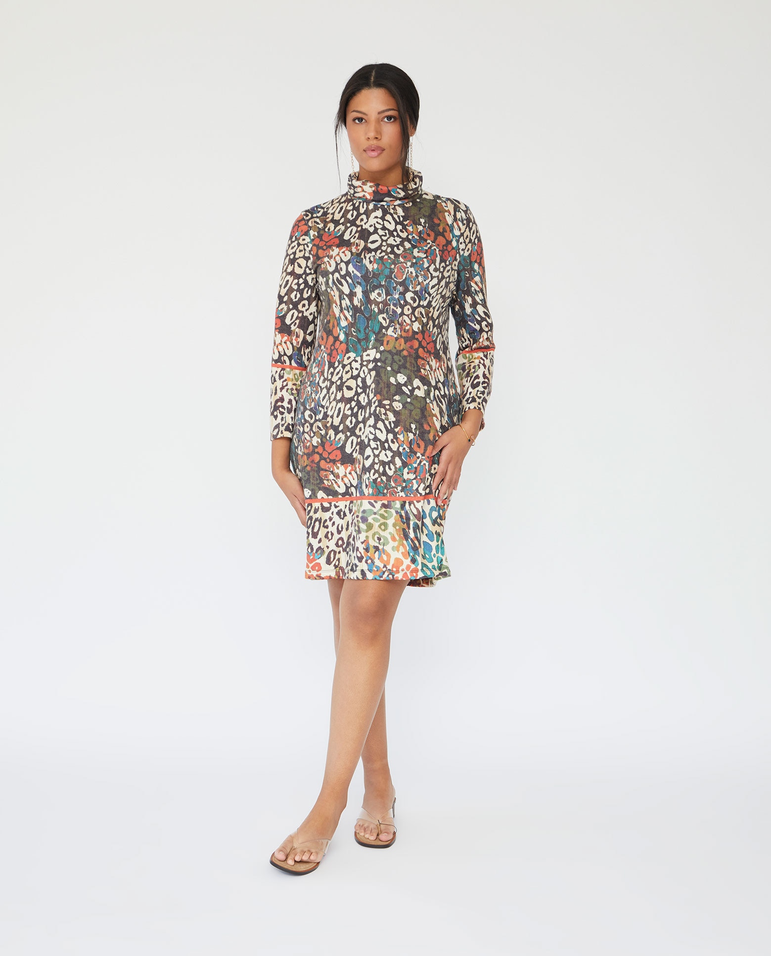 Vestido corto animal print - October - Multicolor Multicolor-4