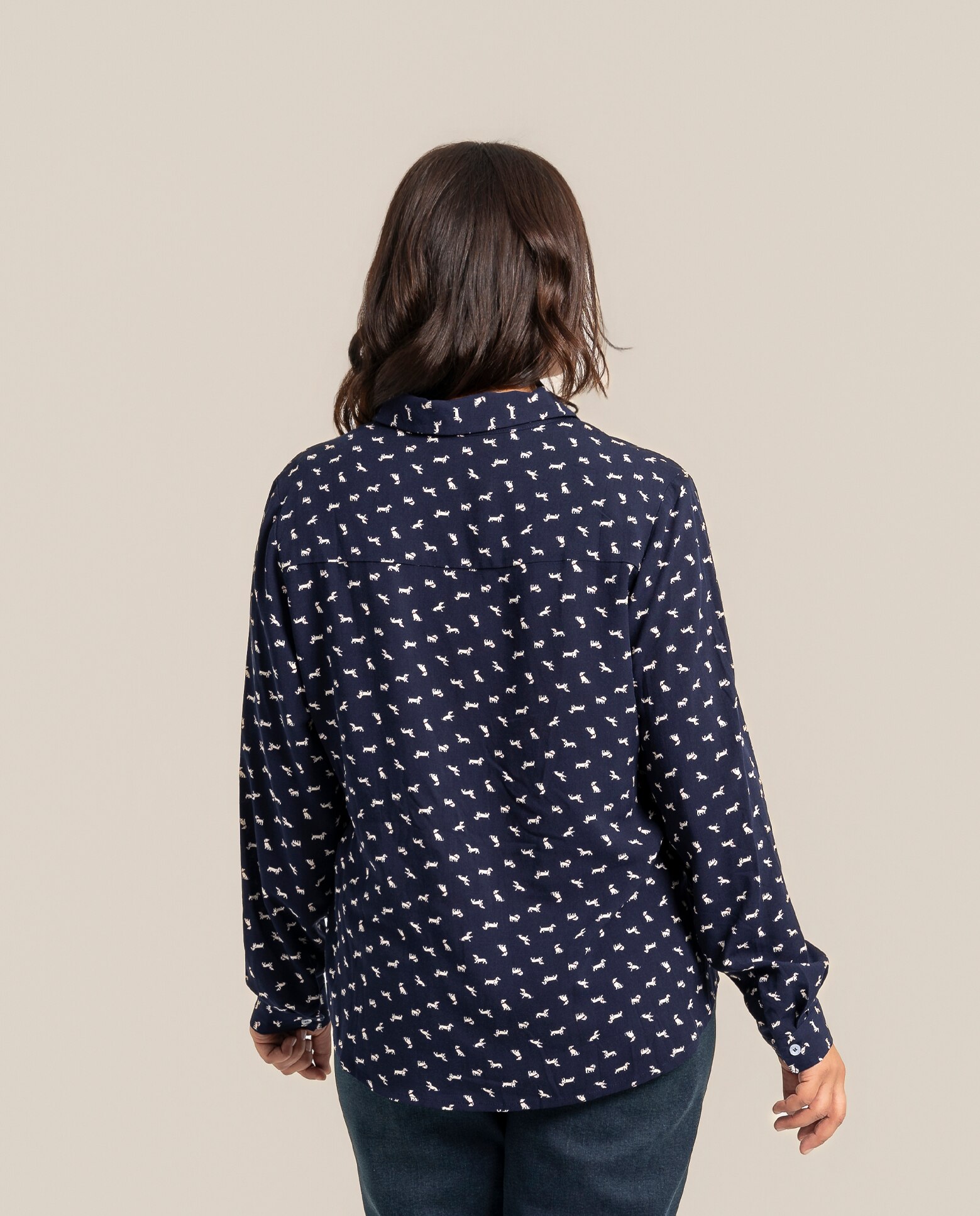 Blusa camisera estampado de perros - October - Azul Azul-2