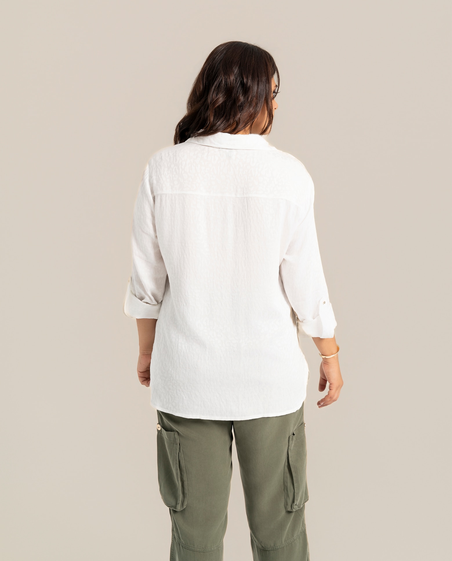 Blusa blanca con bolsillos delanteros - October - Blanco Blanco-2