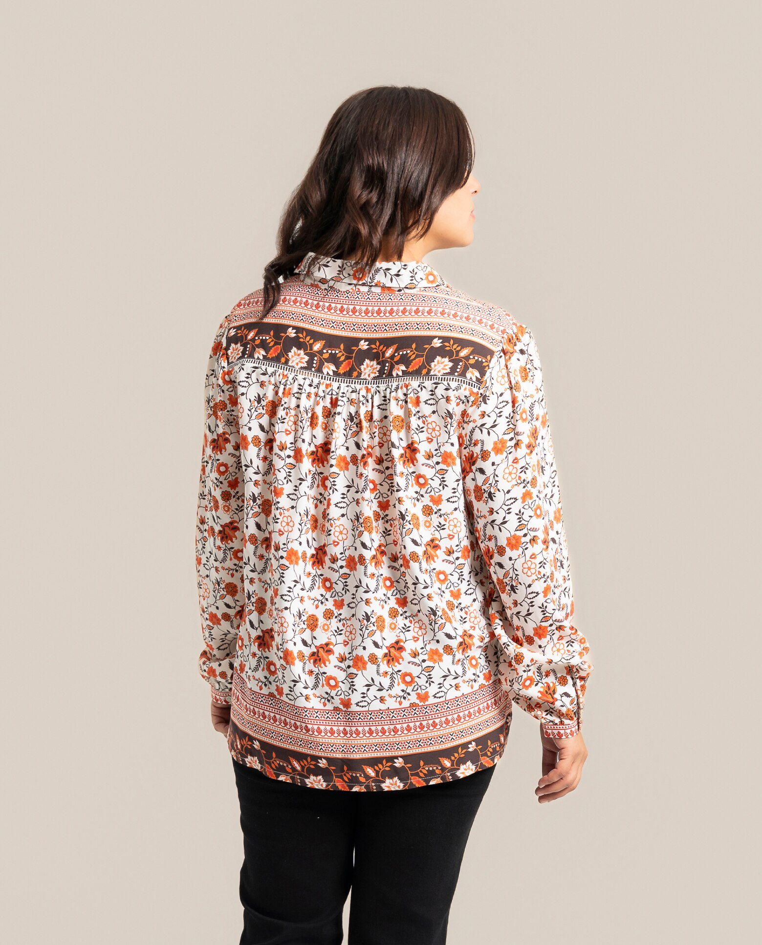 Blusa estampada con detalles en contraste - October - Multicolor Multicolor-2
