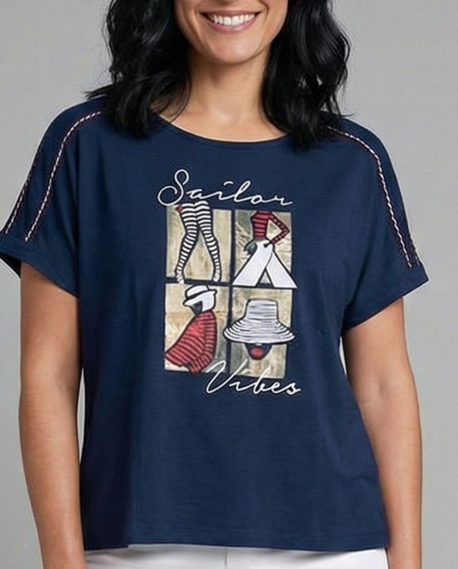 Camiseta con estampado en el delantero - October - Azul marino Azul marino-3