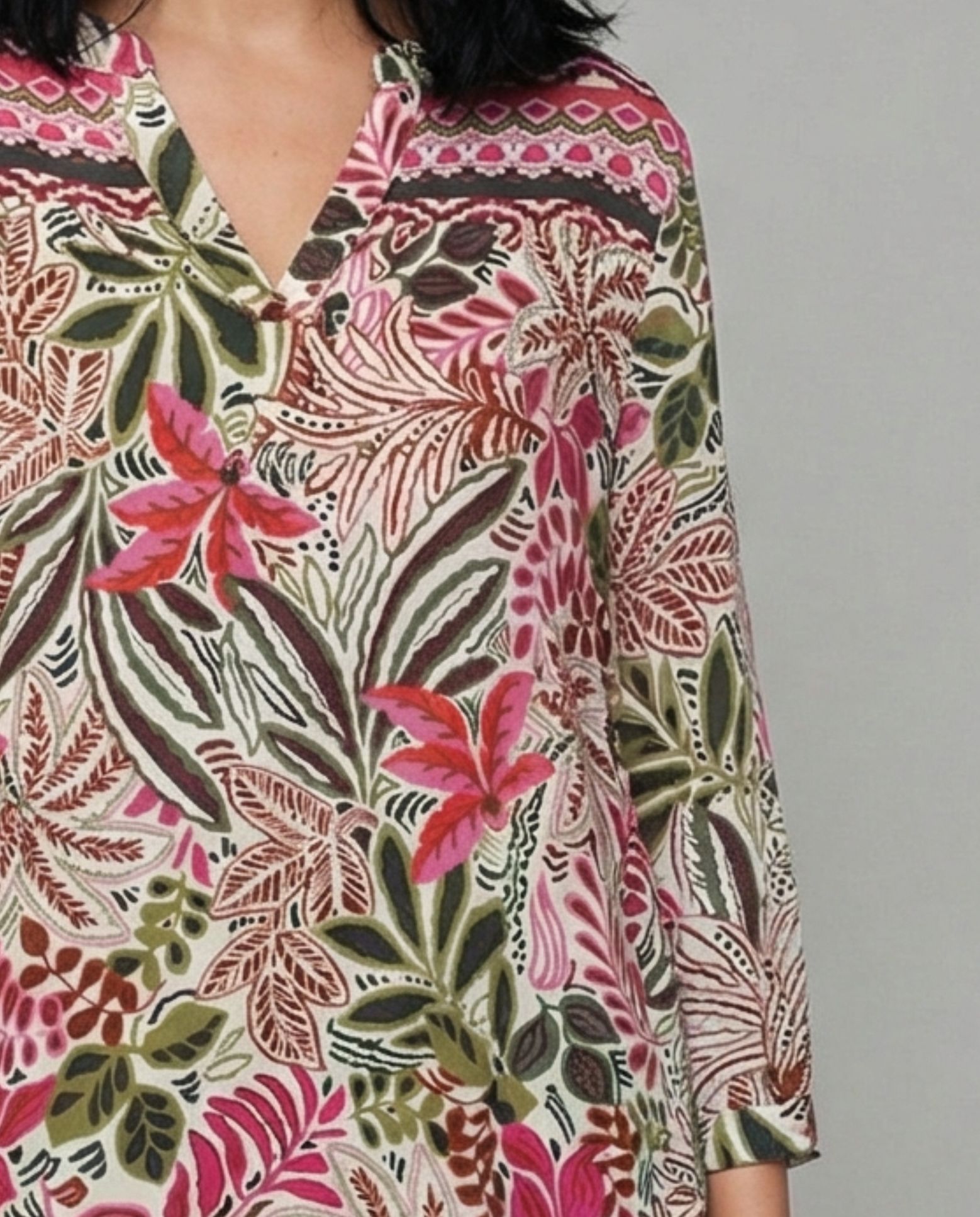 Blusa de mujer print tropical - October - Multicolor Multicolor-3