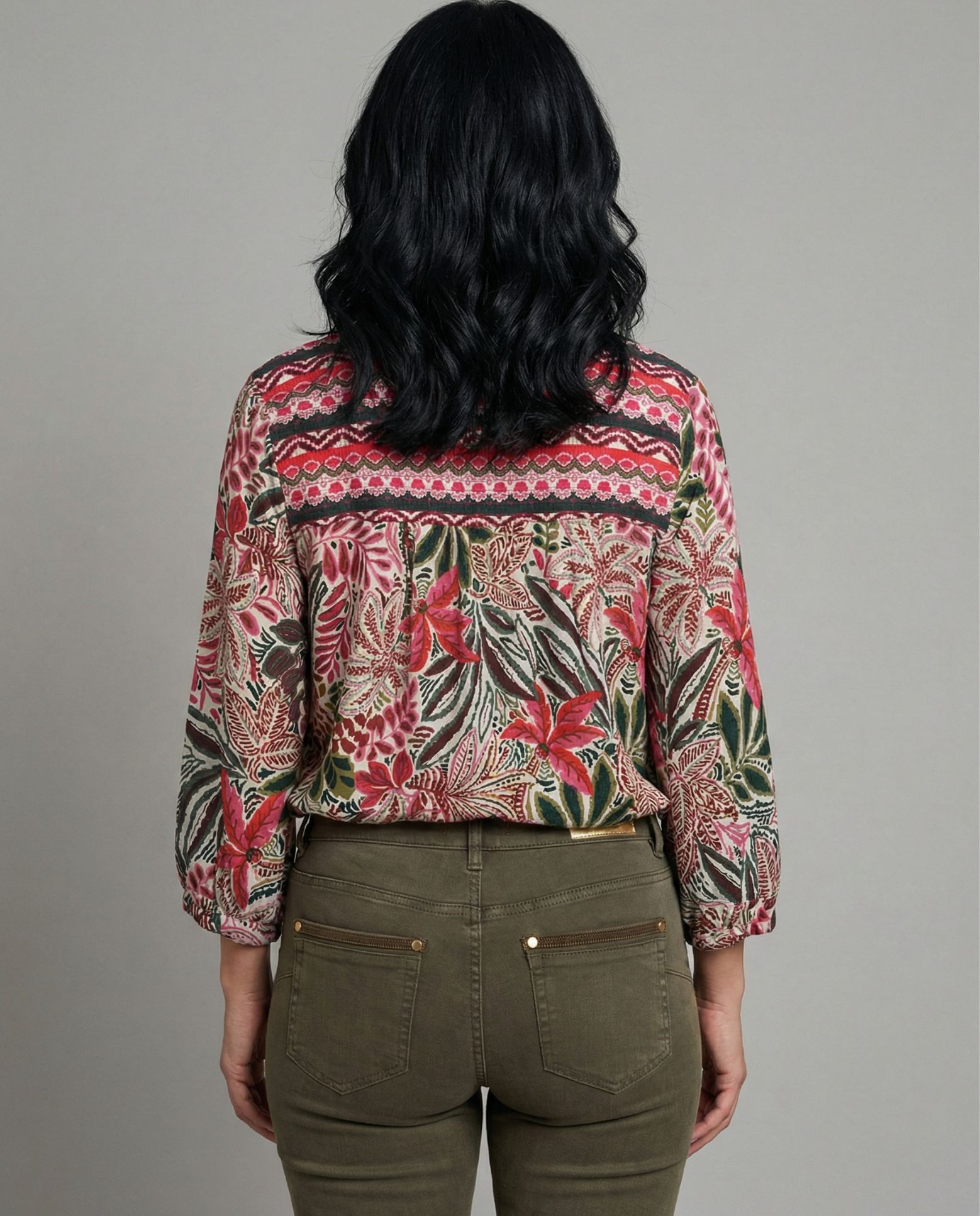 Blusa de mujer print tropical - October - Multicolor Multicolor-4