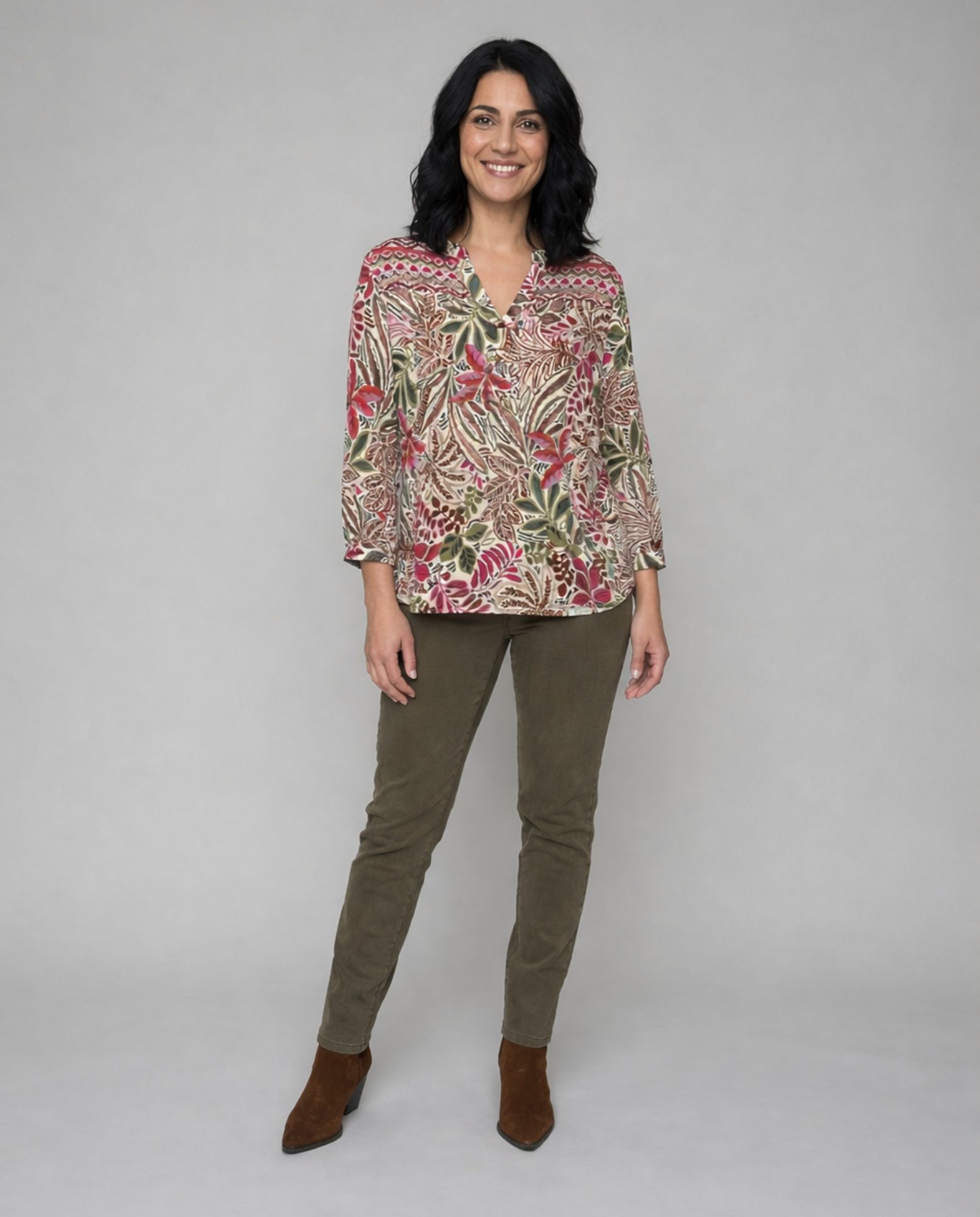 Blusa de mujer print tropical - October - Multicolor Multicolor-5