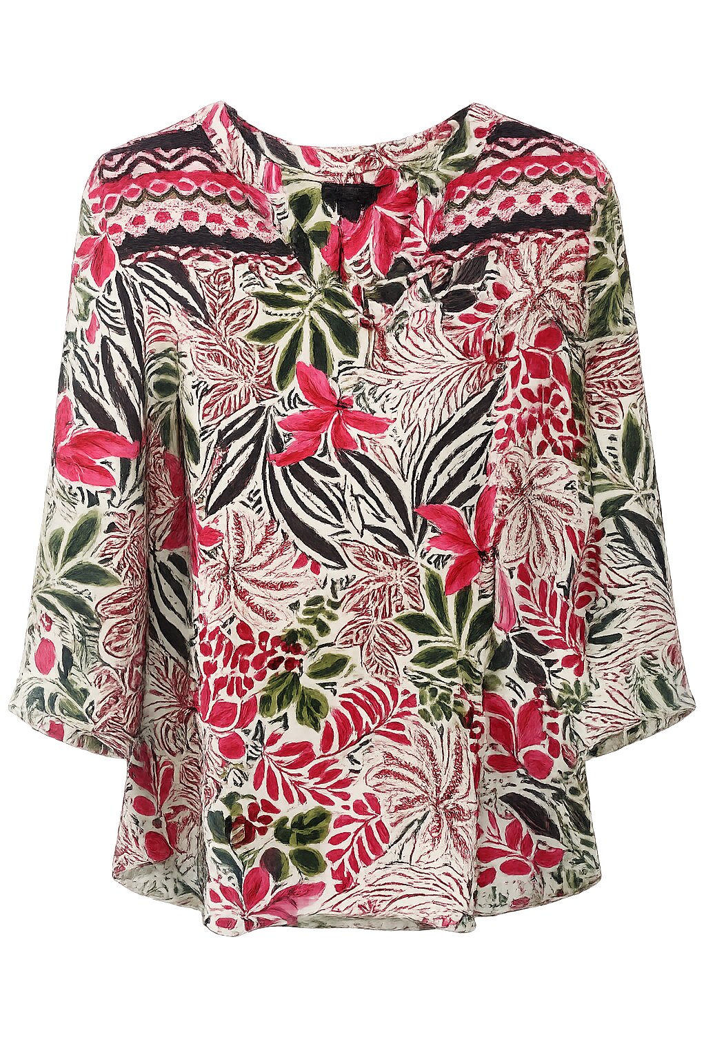 Blusa de mujer print tropical - October - Multicolor Multicolor-6