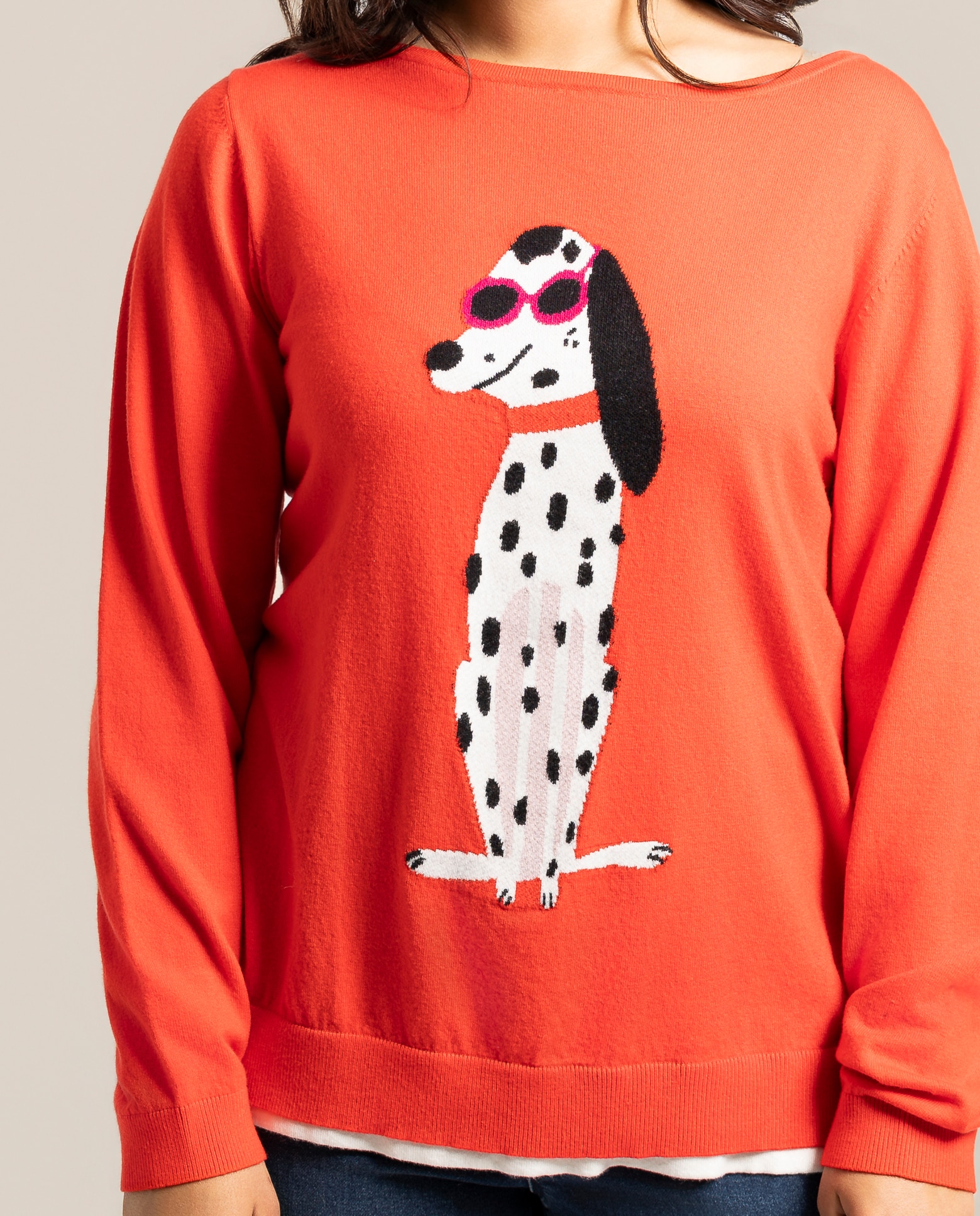 Jersey rojo con estampado de perro - October - Rojo Rojo-3