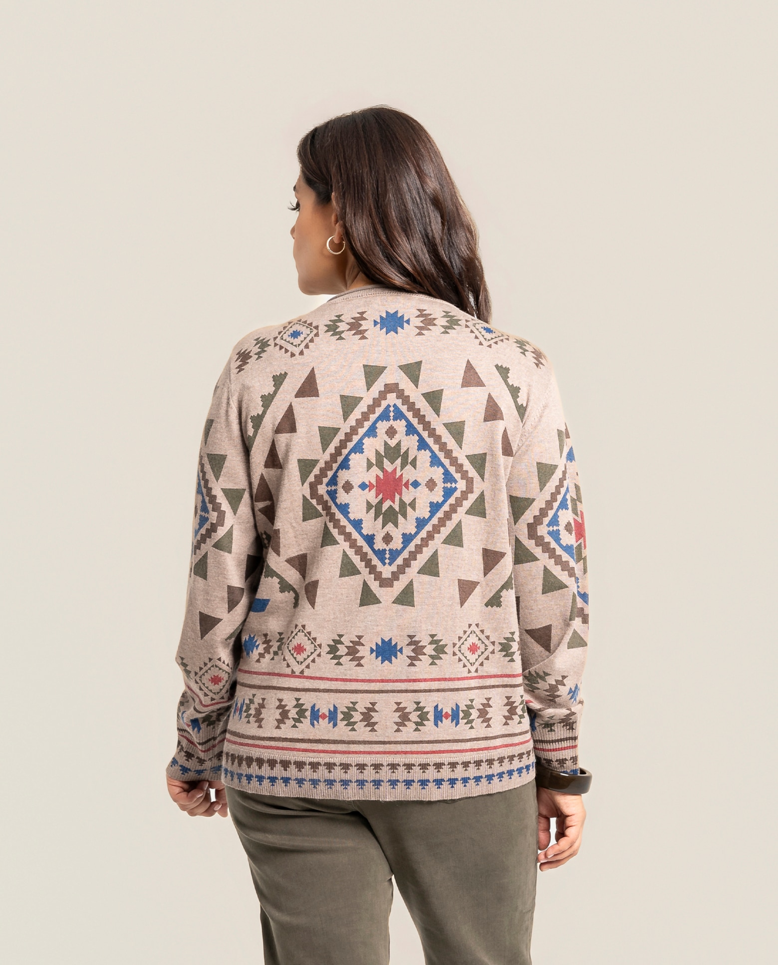 Jersey estampado cuello redondo y manga larga - October - Multicolor Multicolor-2