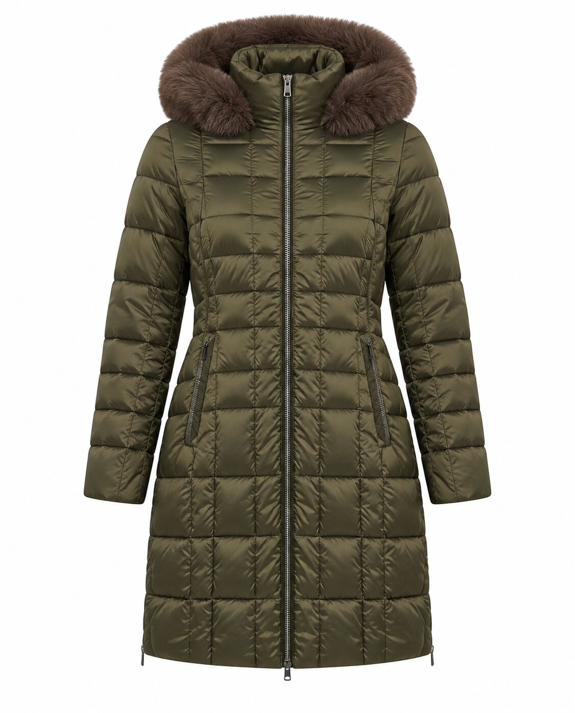Imagen 5 de Parka larga con capucha y detalle de cadena - October - Verde militar Verde militar