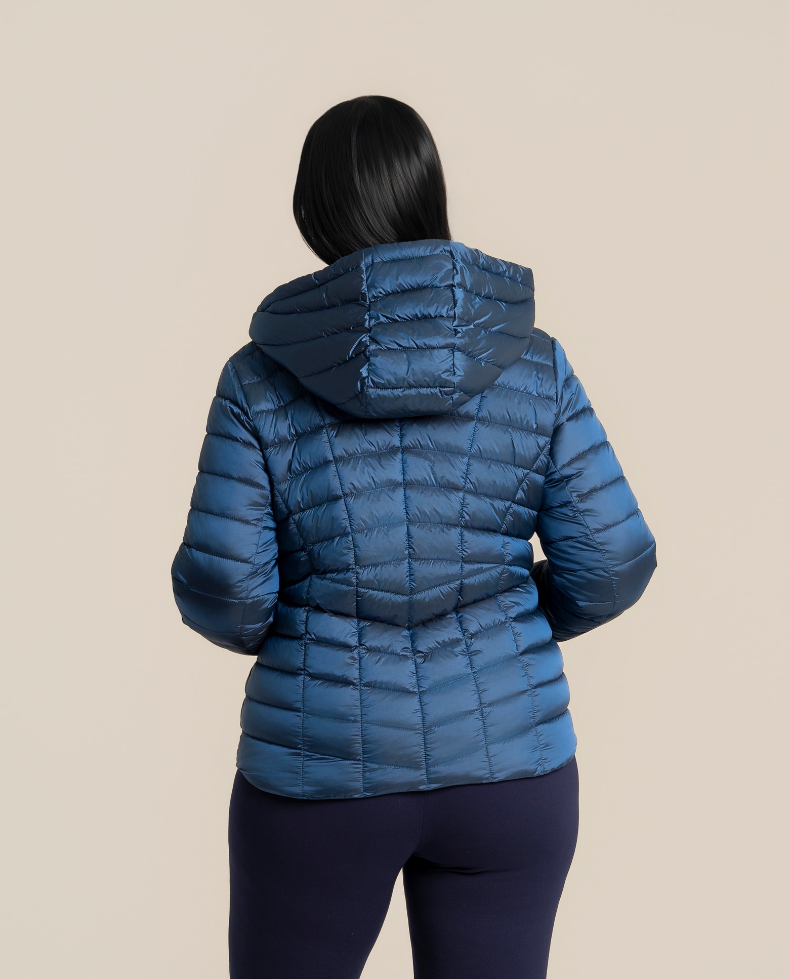 Parka corta con aplicacion en mangas y delantero - October - Azul Azul-2