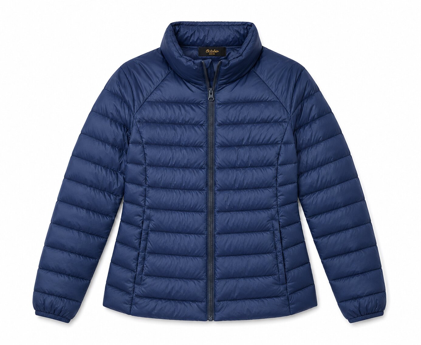 Parka corta con aplicacion en mangas y delantero - October - Azul Azul-5